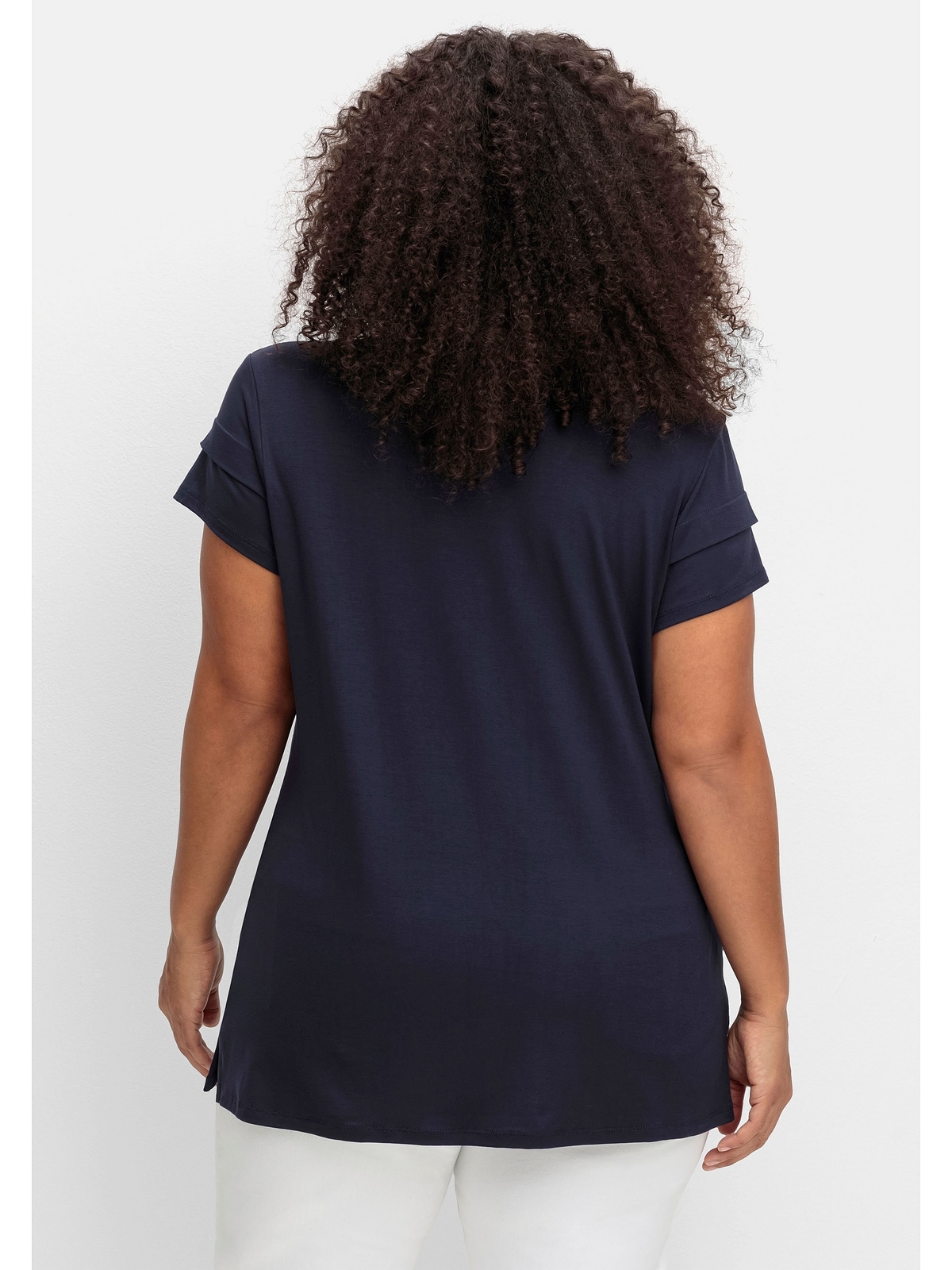 sheego by Joe Browns T-Shirt »Große Größen«, mit Zipper am V-Ausschnitt