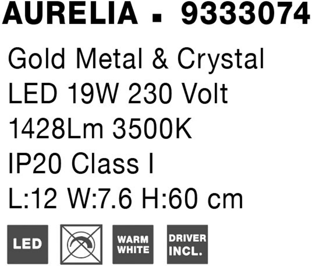 Nova Luce LED Wandleuchte »AURELIA« LED-Modul 1 Stk. Warmweiß