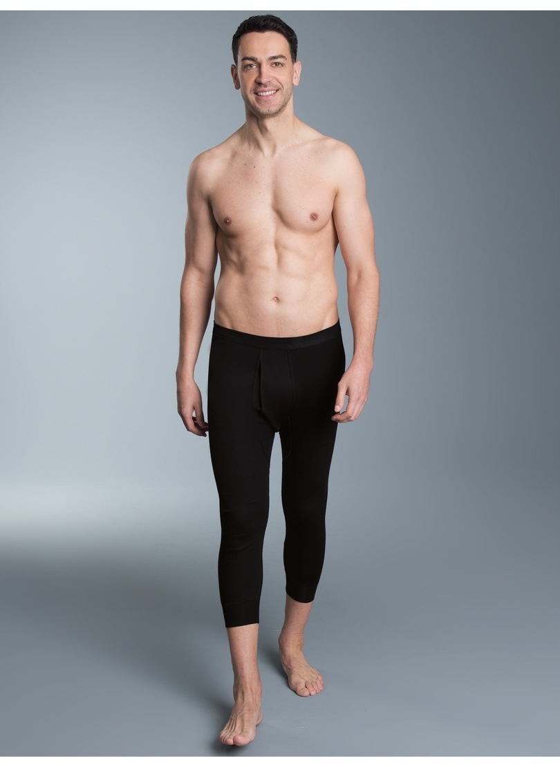 TRIGEMA Herren Lange Unterhose "TRIGEMA 3/4 Unterhose im Doppelpack", Gr. 8, schwarz, 100% Baumwolle (Bio-Baumwolle kbA), Unterhosen