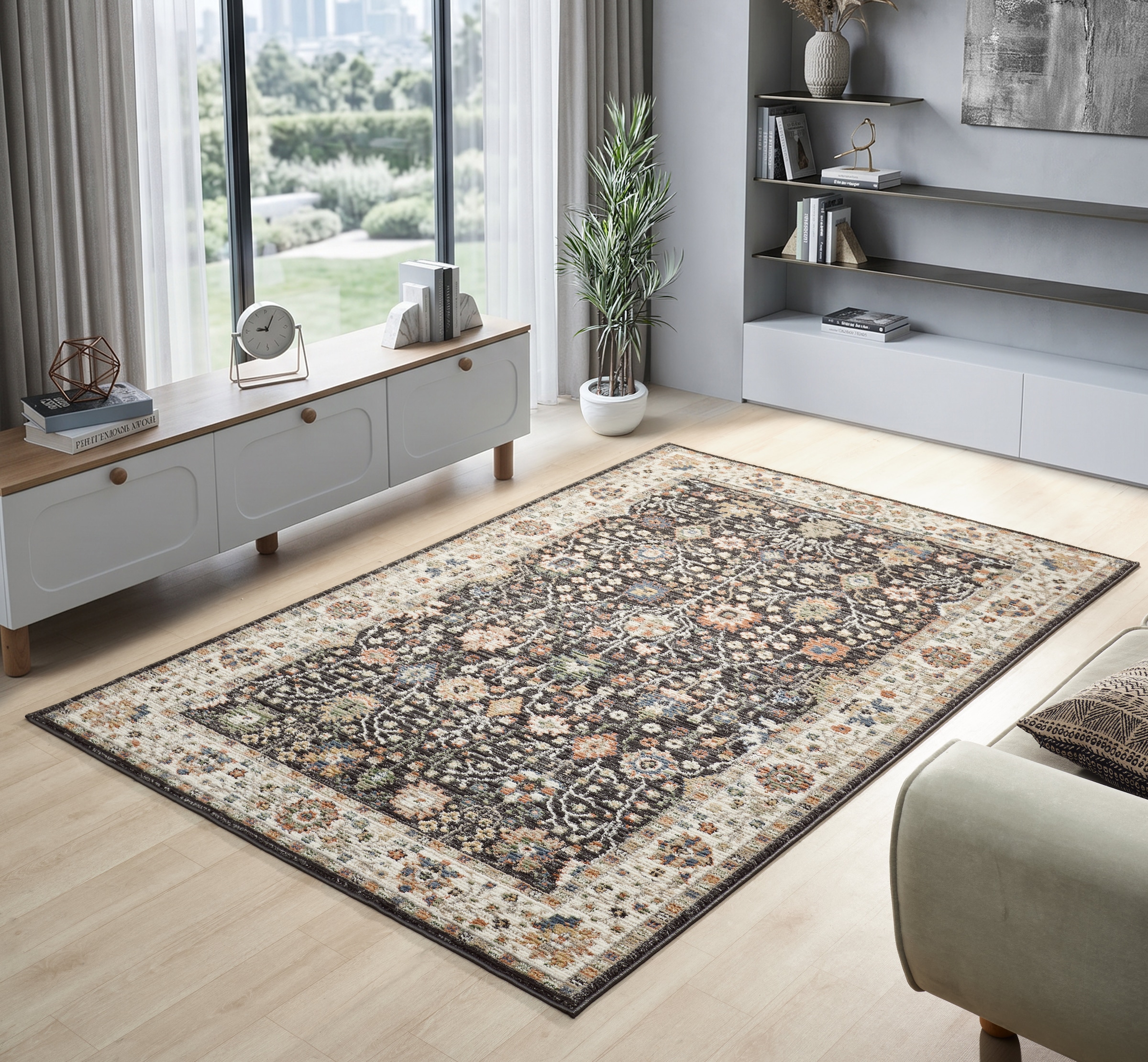 OTTO home »Aylaa, Blumen-Motiv, Orient« rechteckig 9 mm Höhe orientalisch, Blumen, Rahmen, Wohnzimmer, Schlafzimmer, Esszimmer