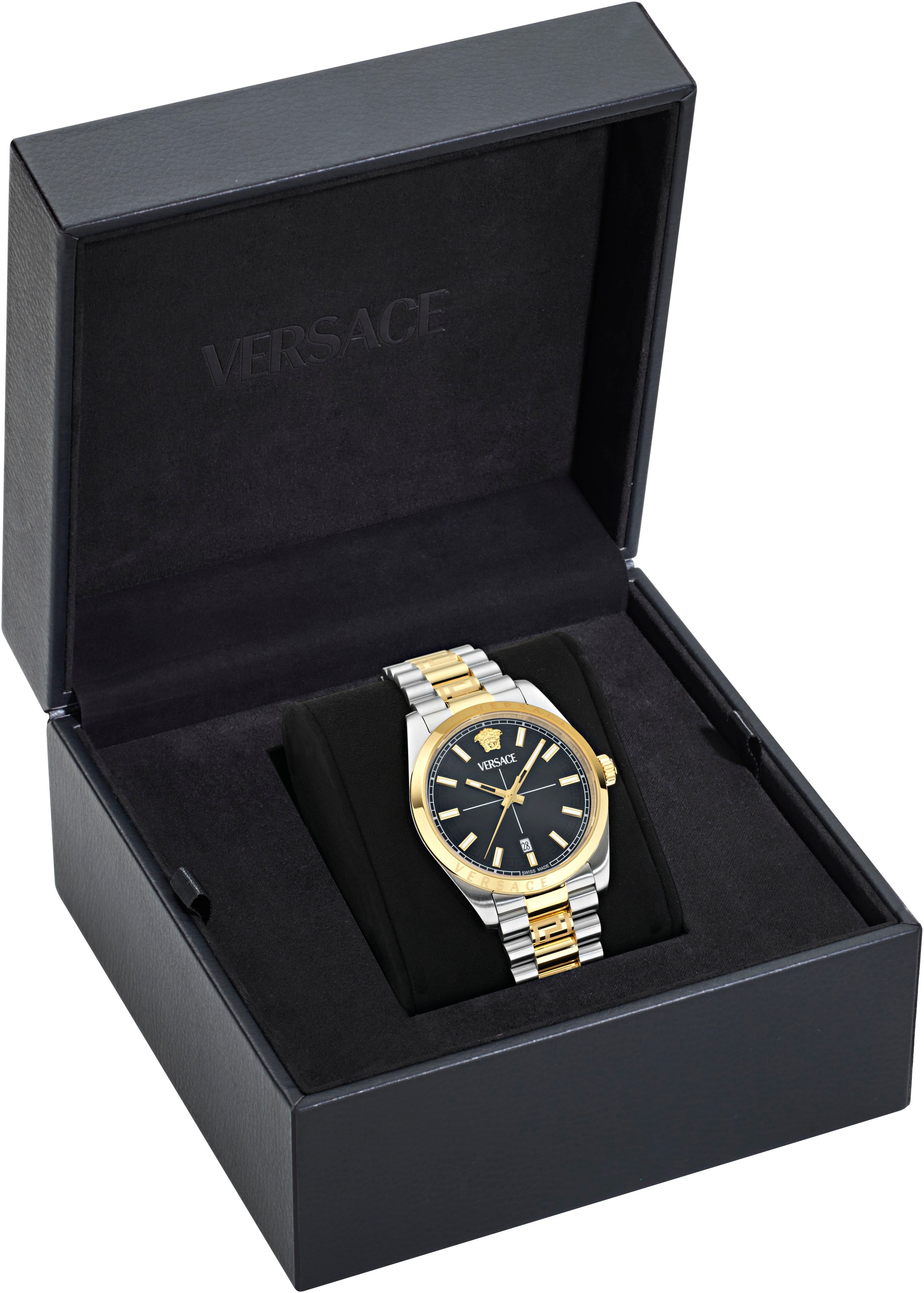 Versace Quarzuhr »MILLENYIUM GENT«, Armbanduhr, Herrenuhr, Swiss Made, Edelstahlarmband, analog, Datum