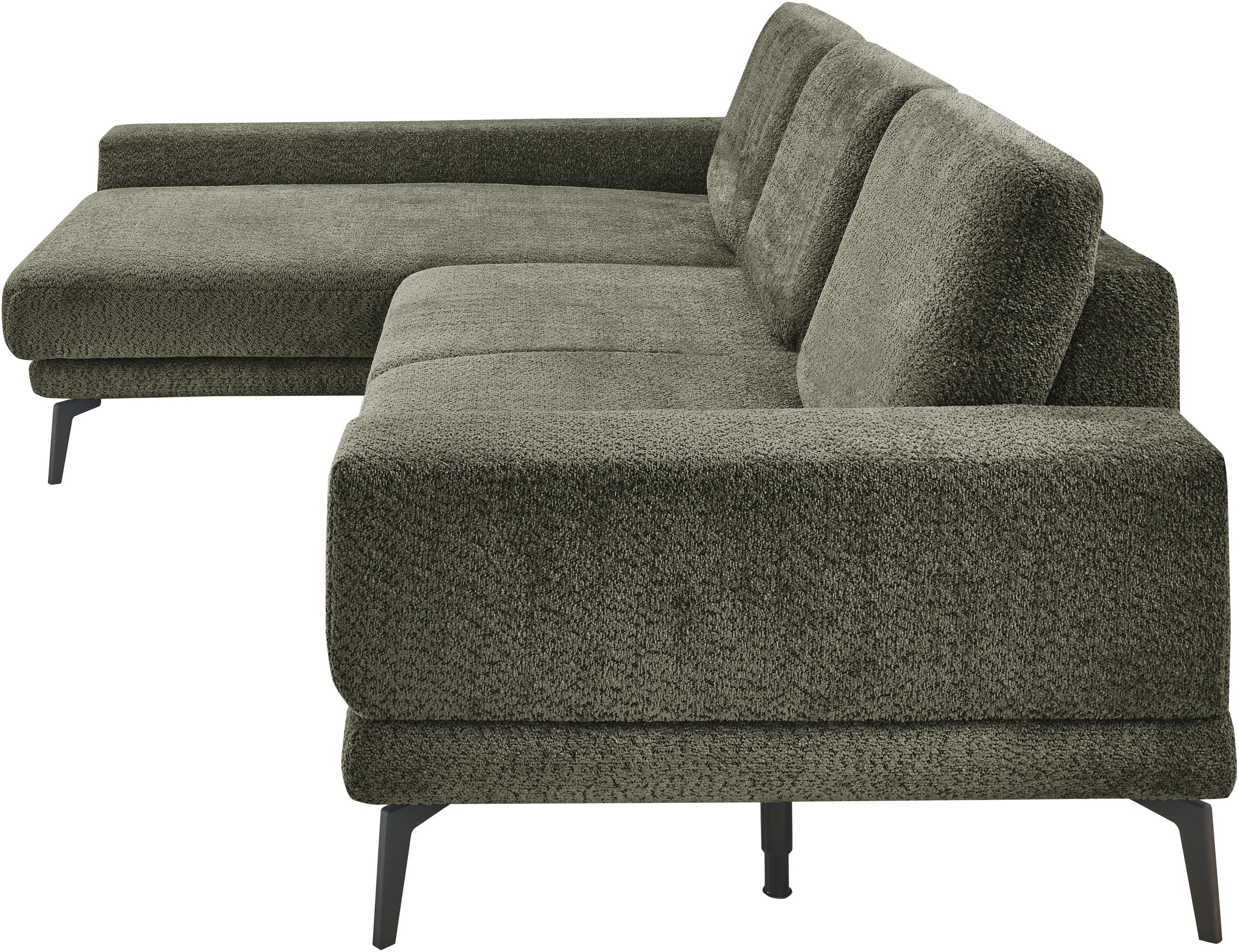 set one by Musterring Ecksofa »SO 3600 optimaler Sitzkomfort in Federkern o. Kaltschaum, 2 Sitzhöhen«, Sitzhöhe 44 cm, Kaltschaum, B 293 x T 180 cm, Kama olive