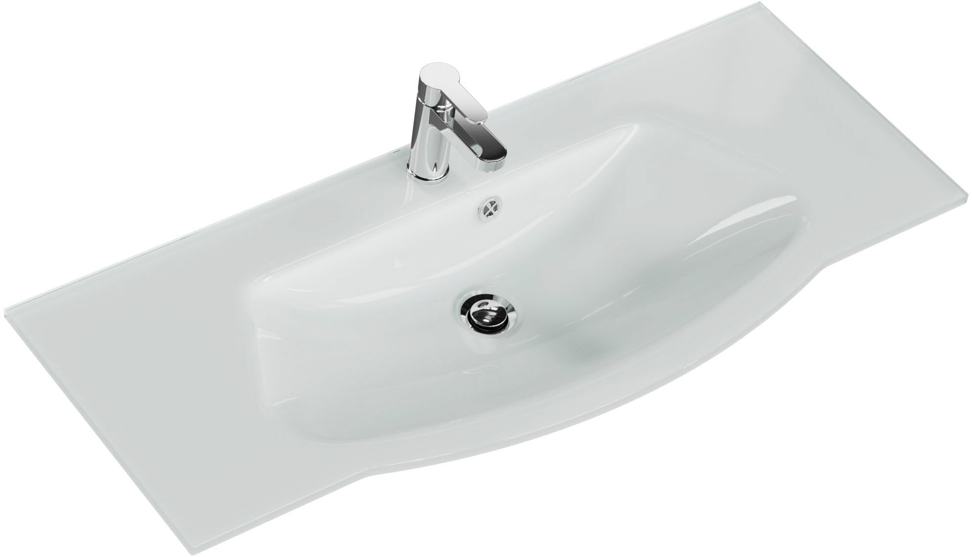 Saphir Waschtisch »Serie 4005 Glas-Waschtisch mit Unterschrank, 117 cm breit«, Waschplatz mit 2 Schubladen, Badmöbel-Set mit Waschtisch