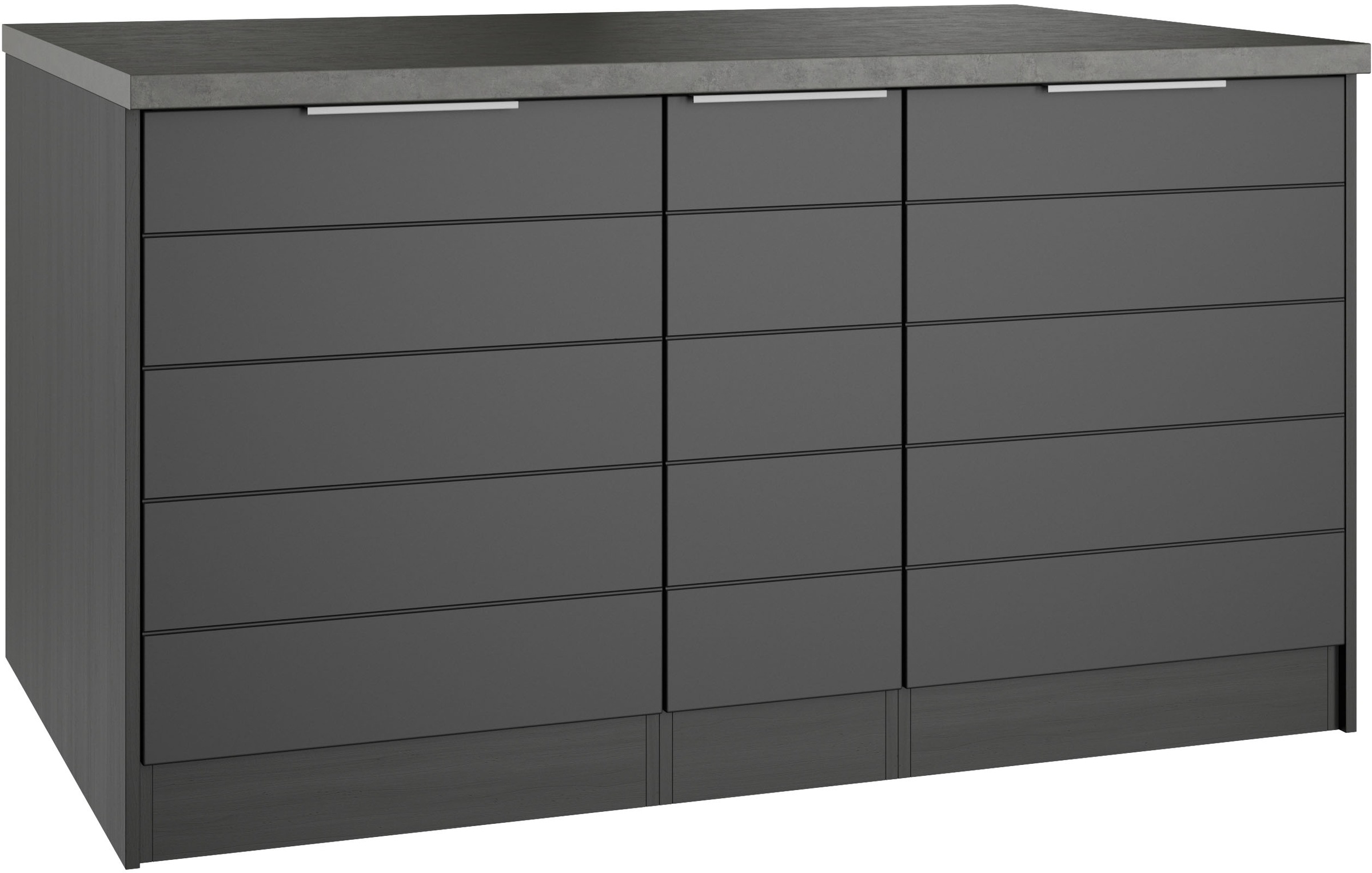 KOCHSTATION Kücheninsel »KS-Luhe, Breite 153 cm, mit Flaschenregal«, MDF-Fronten, Arbeitsplatte 38mm stark