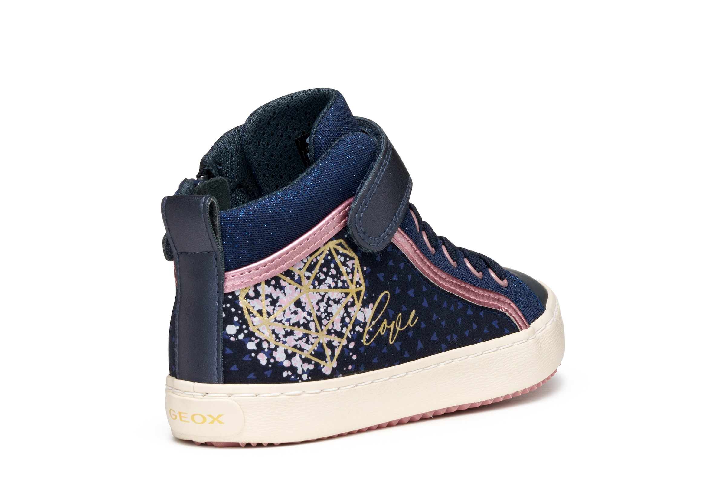 Geox Sneaker »J KALISPERA GIRL«, Schnürboots, Glitzerschuh mit Gummizug, Größenschablone zum Download