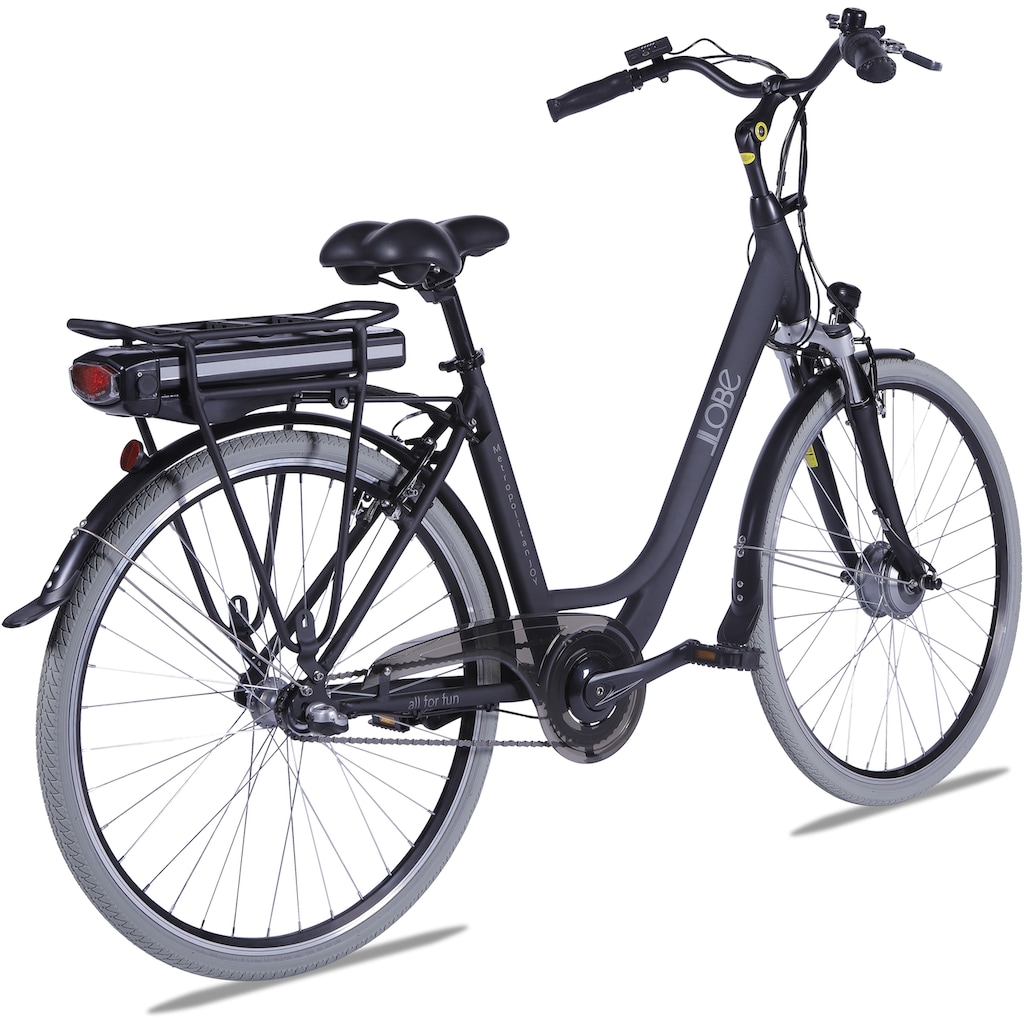 LLobe E-Bike »Metropolitan JOY schwarz 13 Ah«, 3 Gang, Frontmotor 250 W