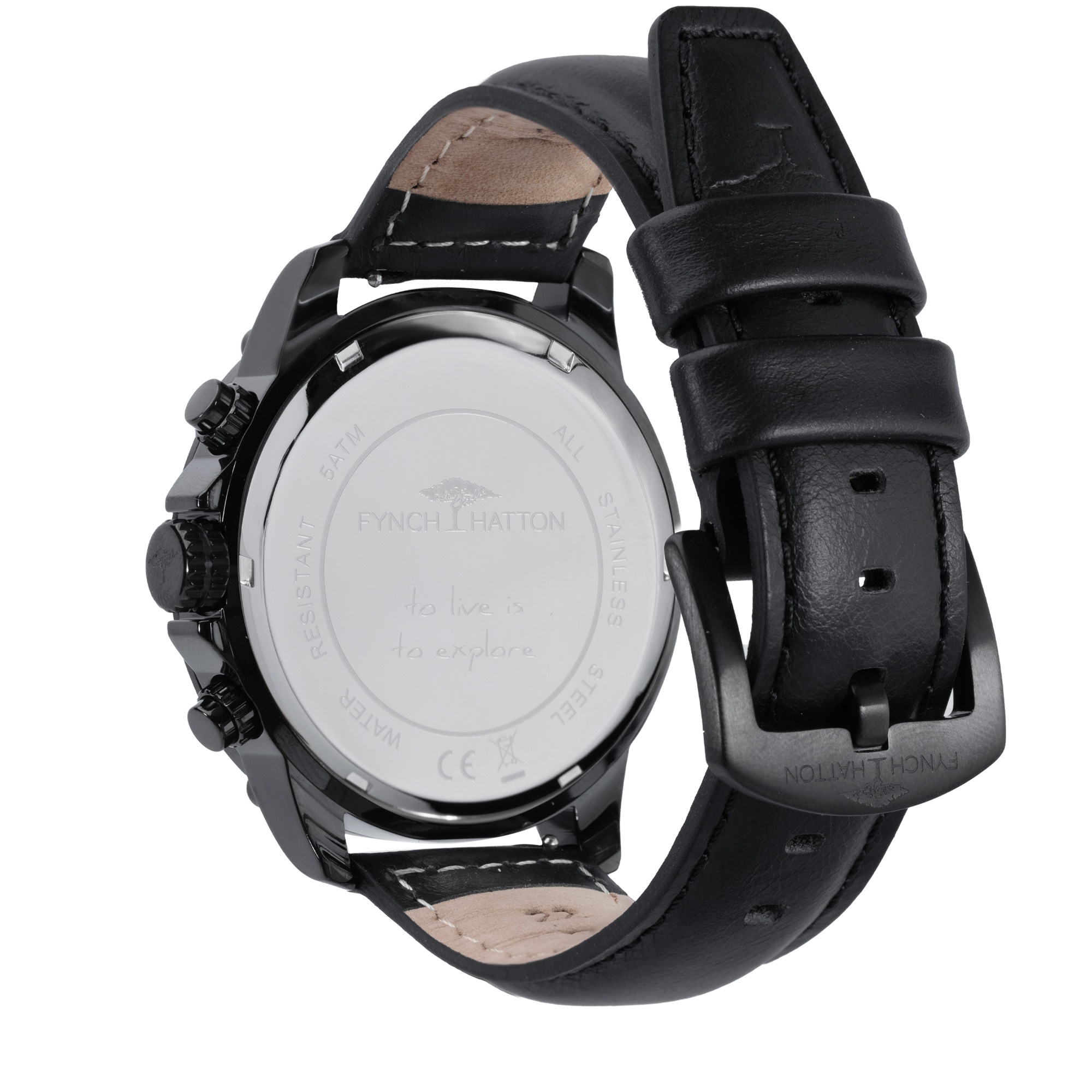 FYNCH-HATTON Chronograph Quarzuhr, Armbanduhr, Herrenuhr, Lederarmband, analog, Tag