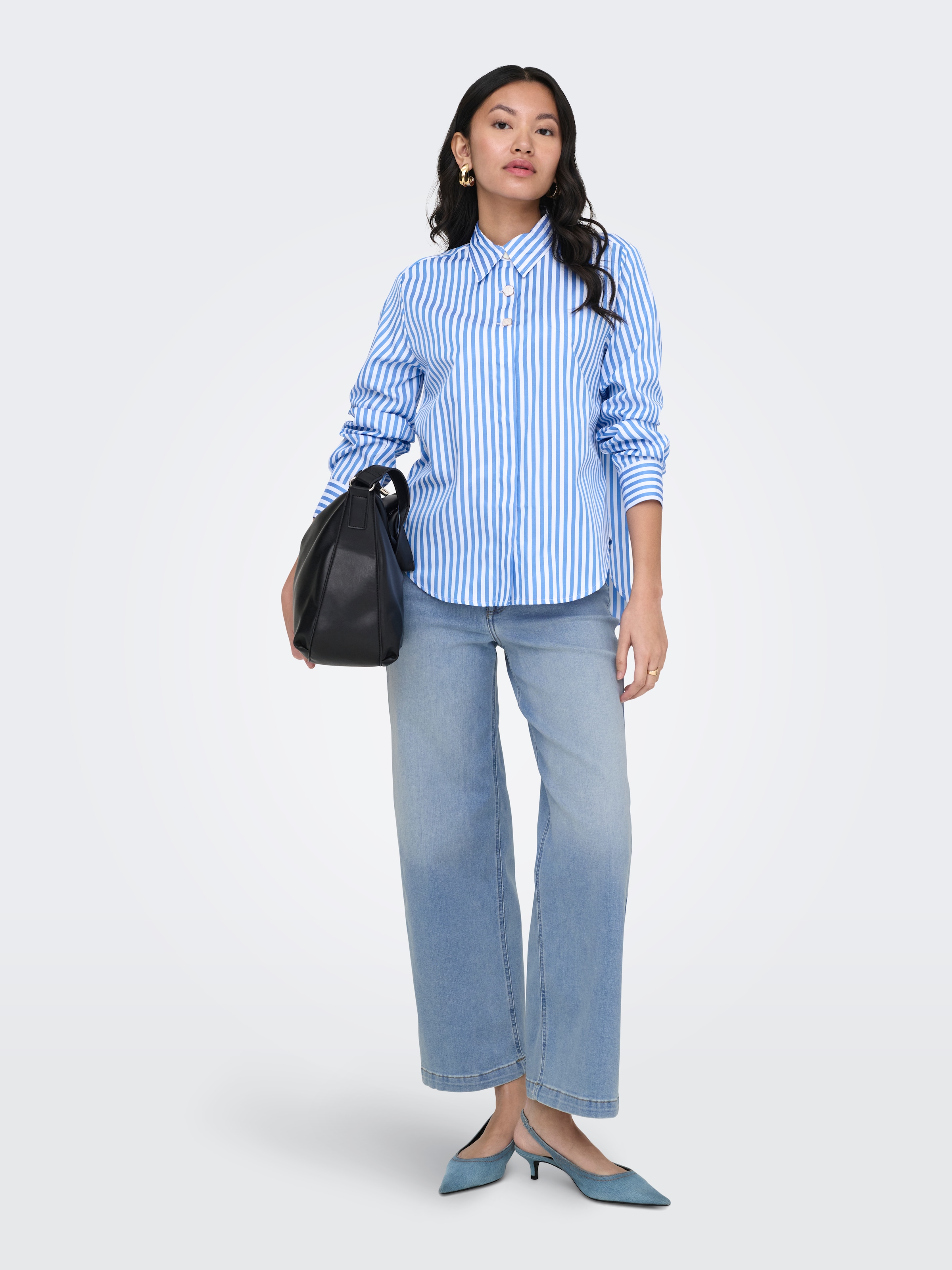 ONLY High-waist-Jeans »ONLMADISON BLUSH HW CP WD DNM CRO371NOOS« wide fit, knöchelfrei