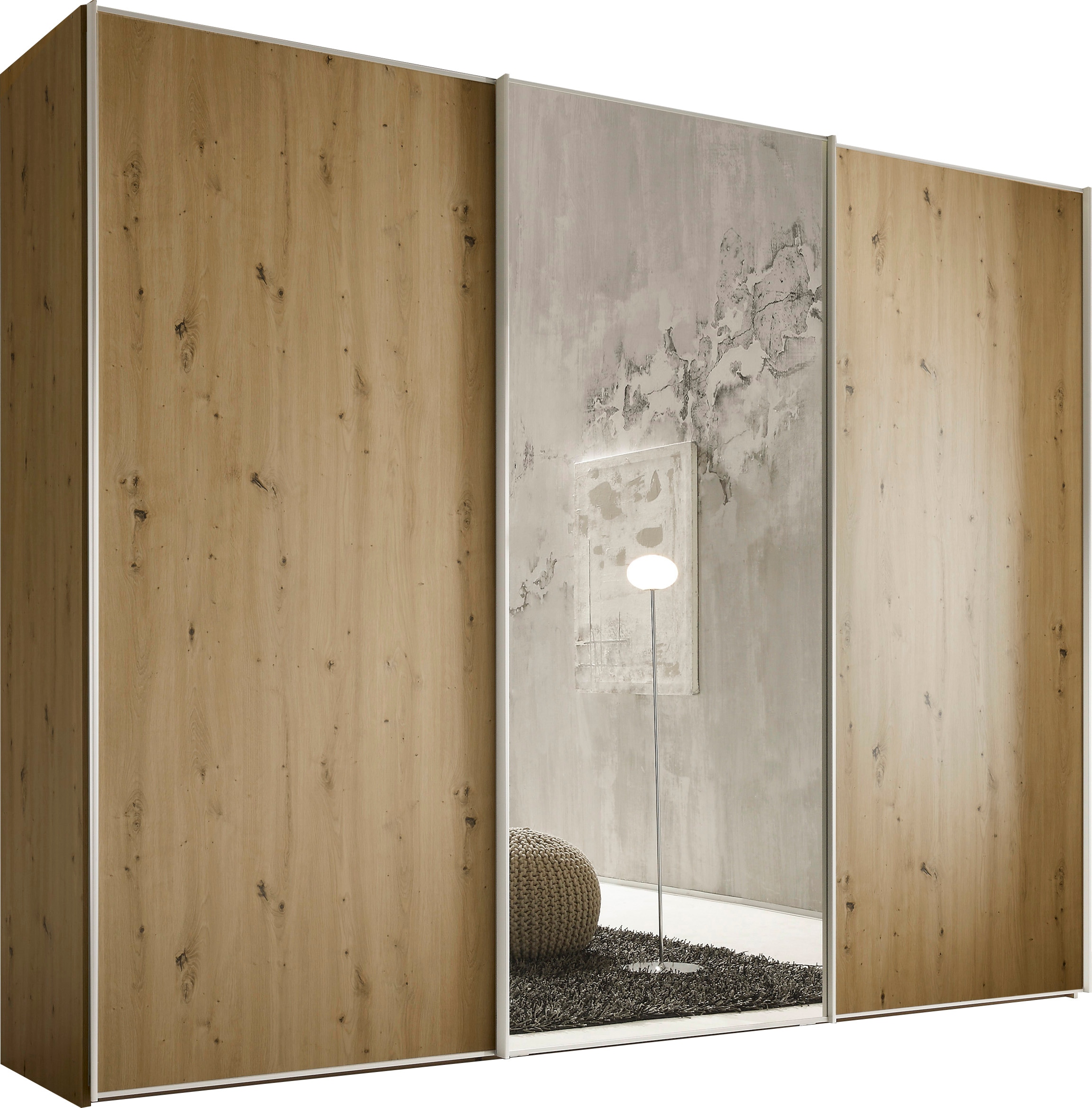 Schwebetürenschrank STAUD, B:280cm H:222cm T:68cm, braun, Holzwerkstoff, Schränke, "Sinfonie Plus, edles Design in hochwertiger Qualität, Made in