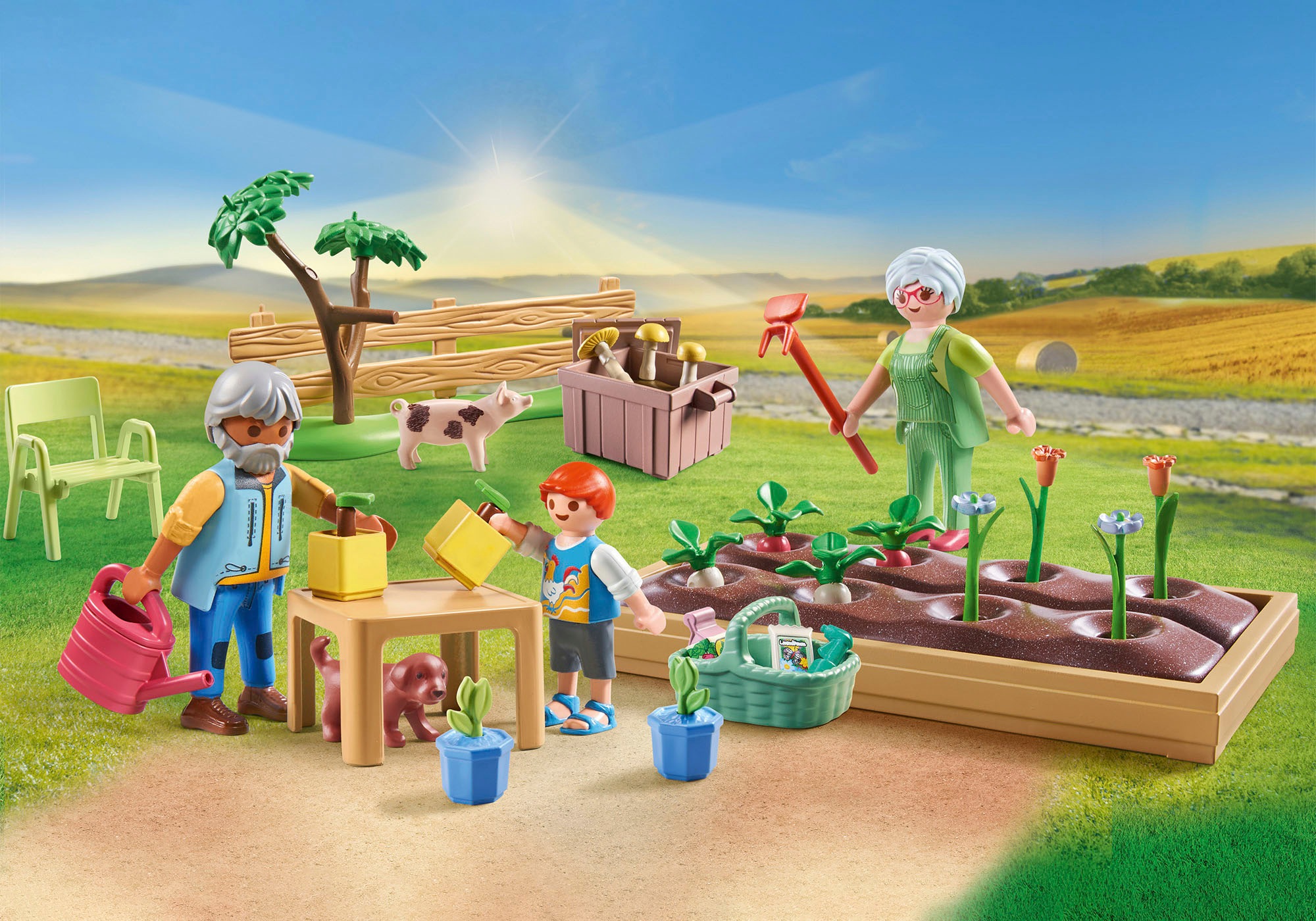 Playmobil® Konstruktions-Spielset »Idyllischer Gemüsegarten bei den Großeltern (71443), Country«, (69 St.), teilweise aus recyceltem Material; Made in Europe