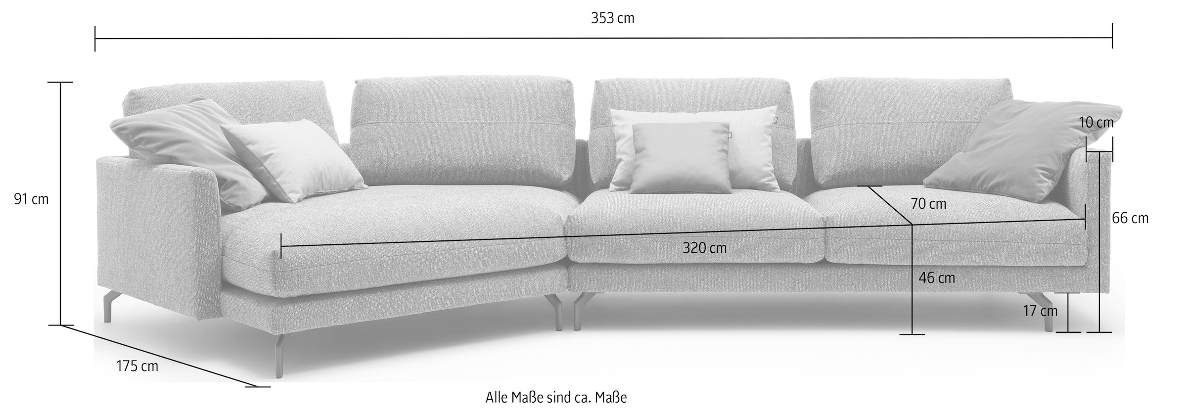 Creation BY ROLF BENZ Wohnlandschaft »CR.414«, Wahlweise aus Leder oder Chenille
