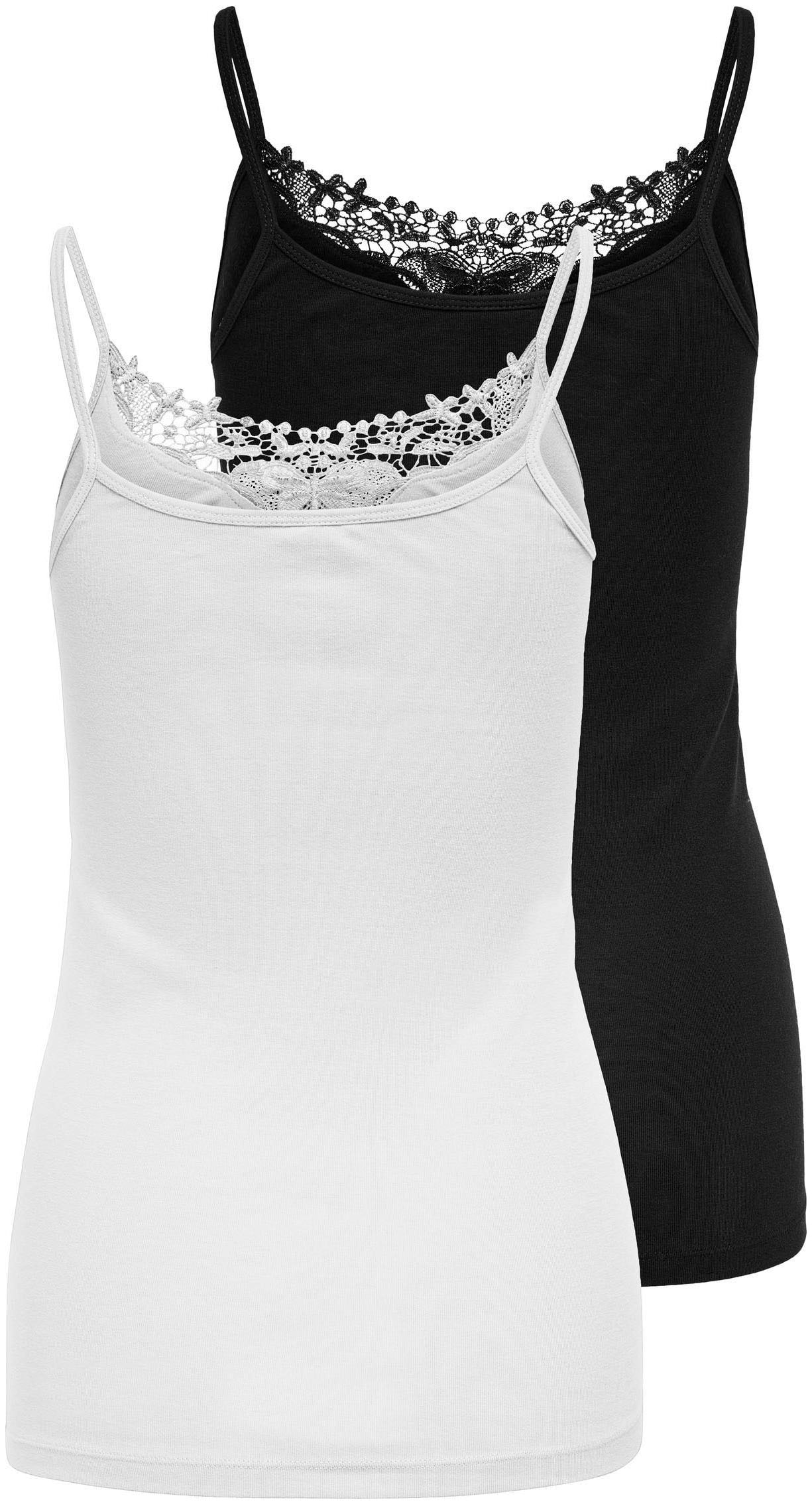 ONLY Spitzentop »ONLKIRA LACE SINGLET 2PACK NOOS«, (2er-Pack)