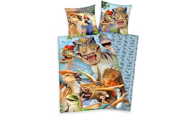 Kinderbettwäsche »Selfies Dinosaurier«, mit tollem Dinosaurier-Motiv kaufen