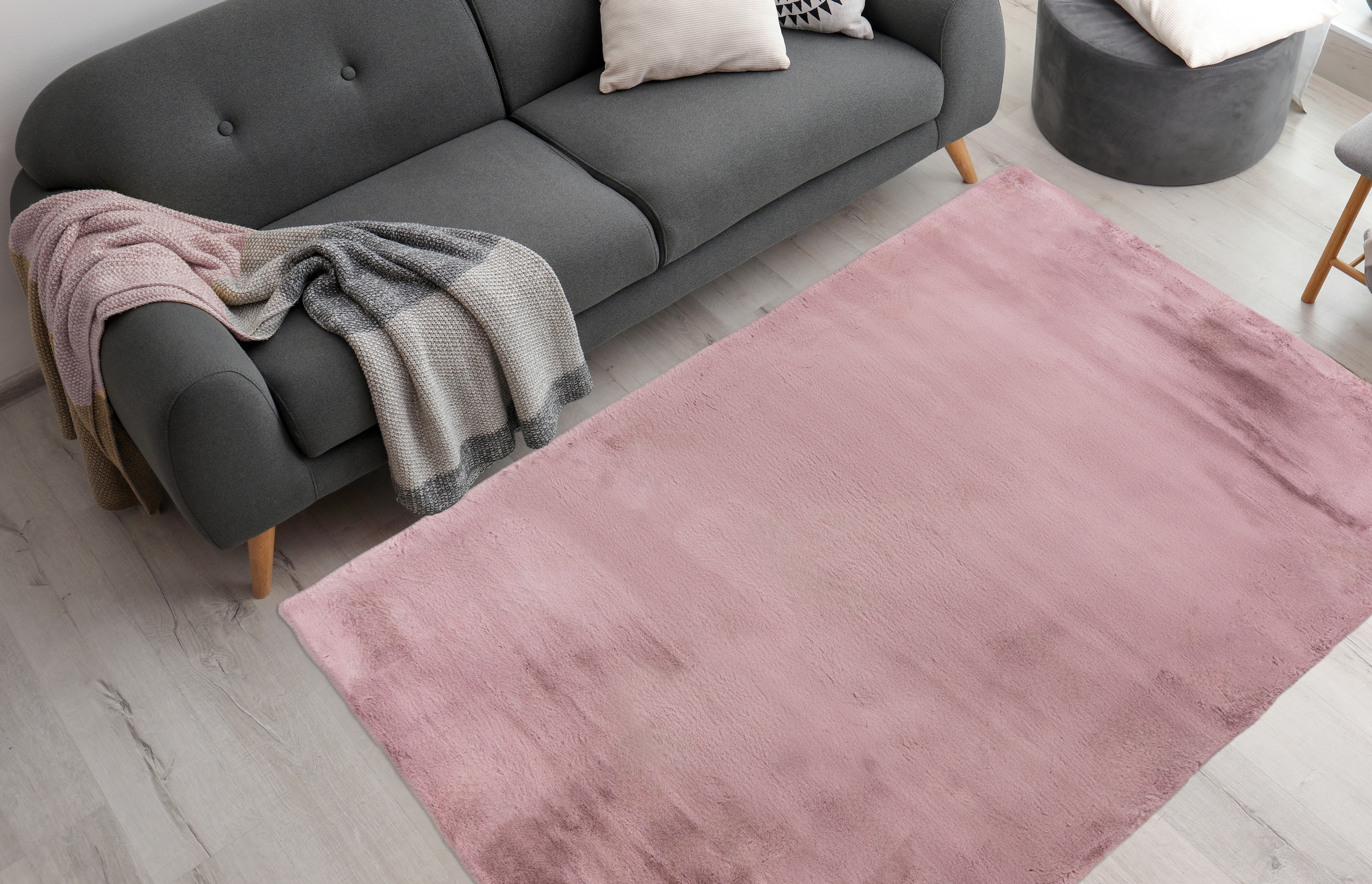 Arte Espina Fellteppich "Rabbit 100" rechteckig 45 mm Höhe Kunstfell, Kanin günstig online kaufen