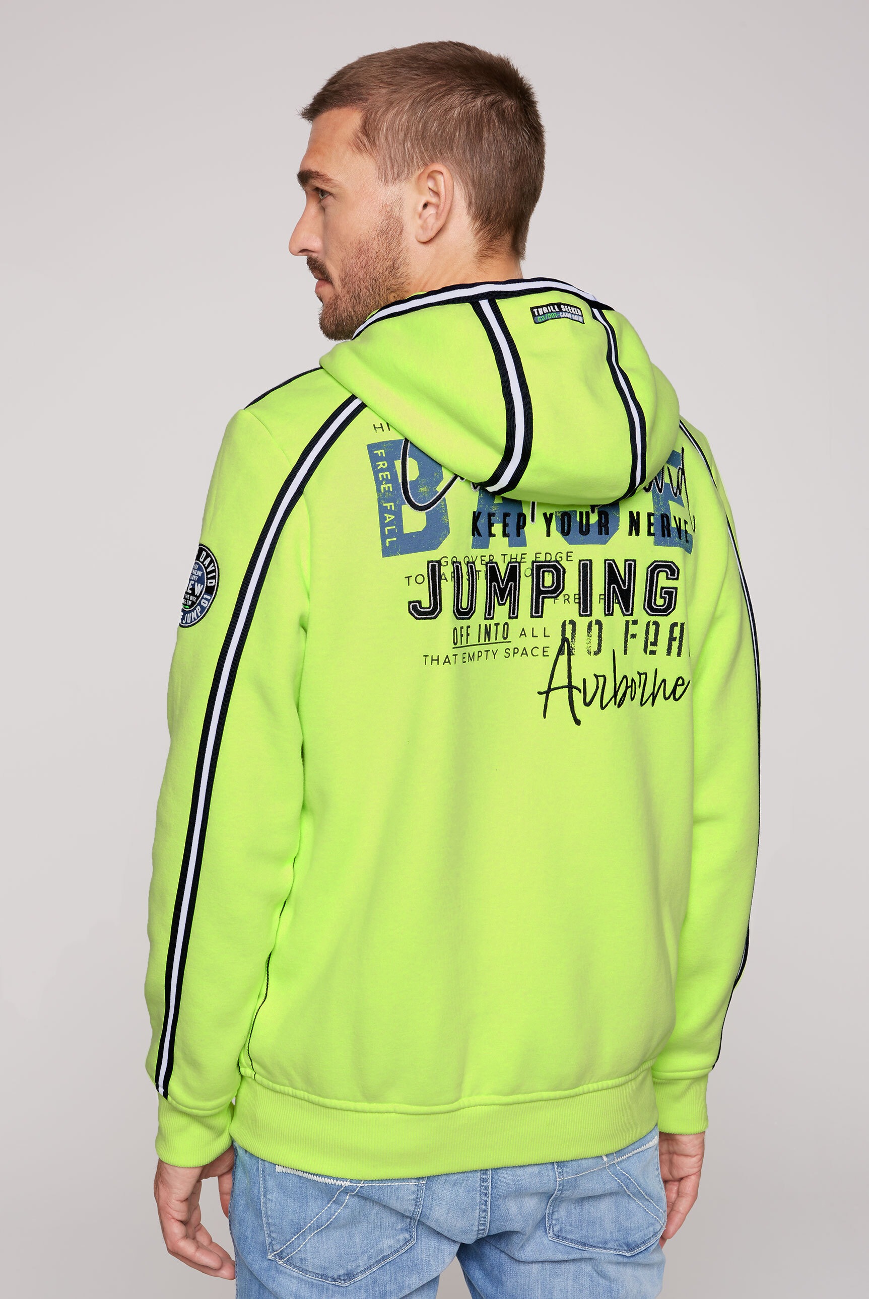 CAMP DAVID Kapuzensweatjacke, mit Reißverschlusstaschen