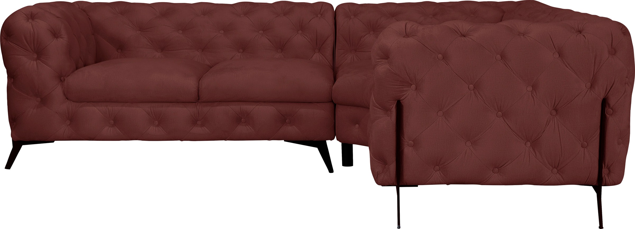 Home affaire Chesterfield-Sofa "Amaury L-Form" moderne Chersterfield-Optik, günstig online kaufen
