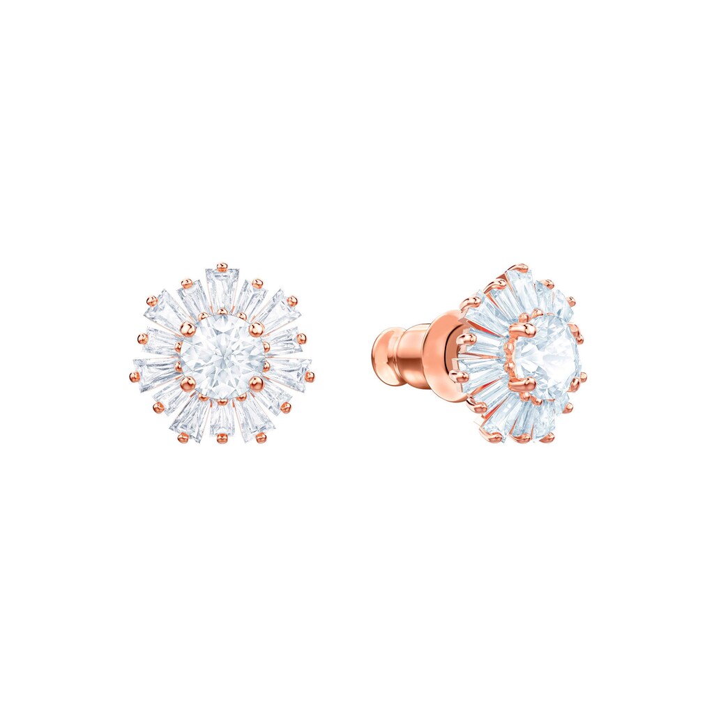 Swarovski Paar Ohrstecker »Sunshine, weiss, rosé Vergoldung, 5459597«, mit Swarovski® Kristall