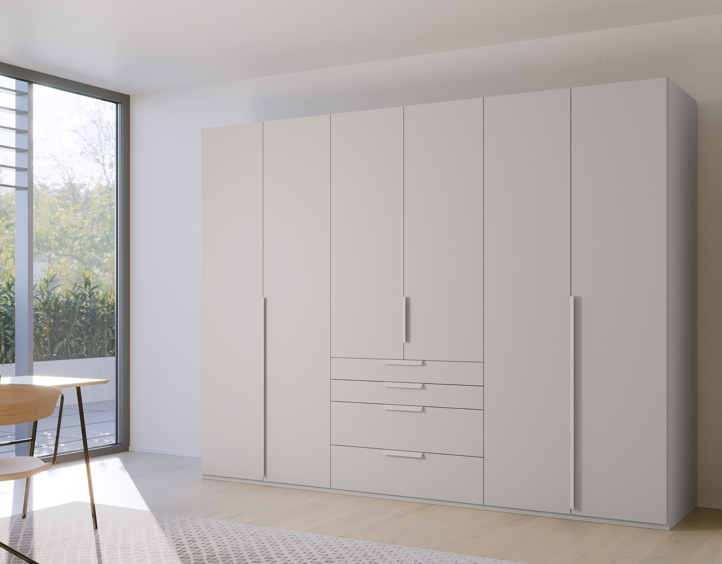 rauch Drehtürenschrank "Kleiderschrank Schrank Garderobe Wäscheschrank PURISMA" in den Breiten 151/201/251/301 cm, inkl. SOFT-CLOSE-FUNKTION, mit Schubladen und umfangreichem Zubehör MADE IN GERMANY