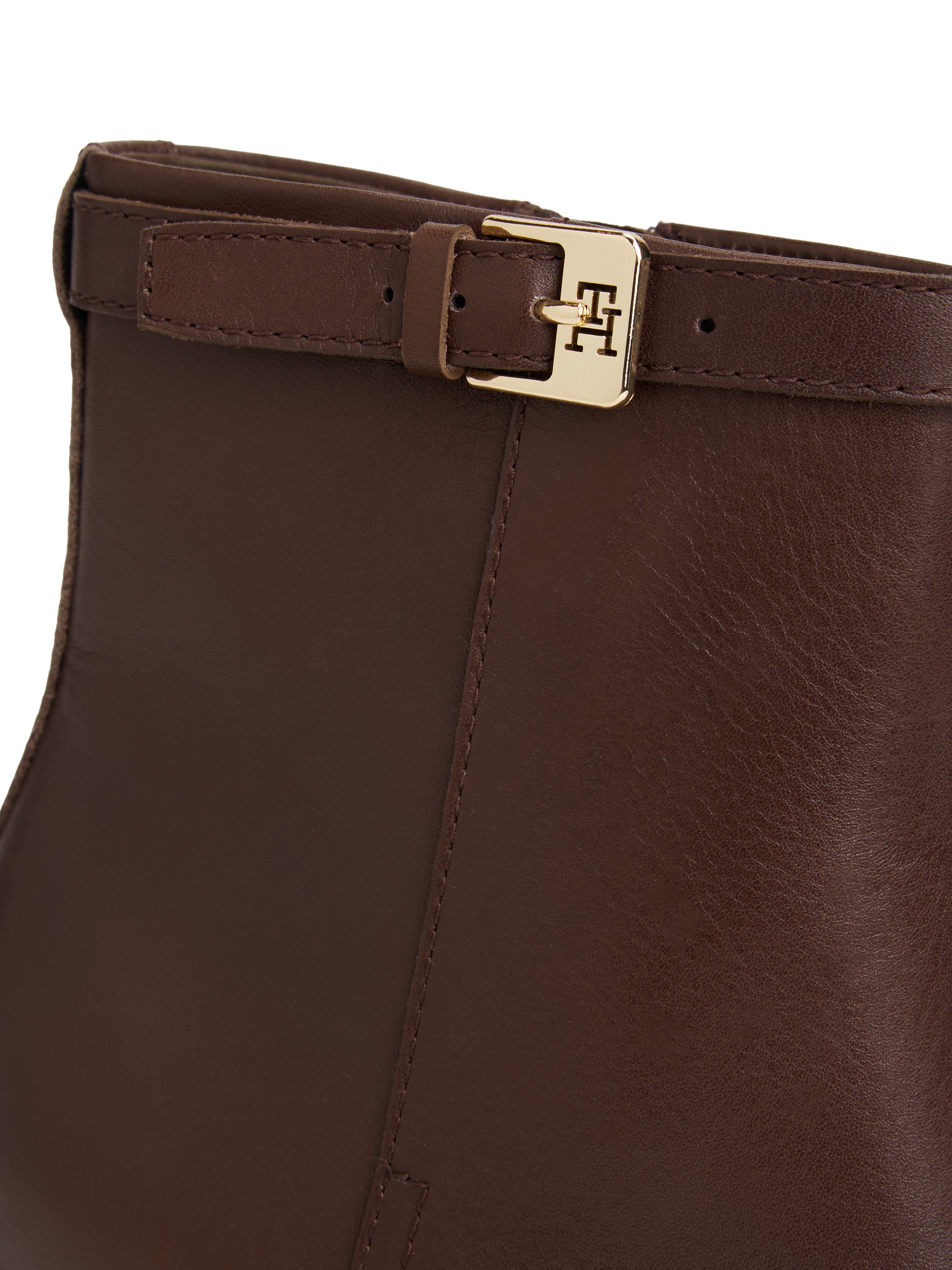 Tommy Hilfiger Stiefelette »TH BUCKLE RIDING MID HEEL BOOTIE«, Blockabsatz, Businesschuh mit Zierschnalle am Schaftrand