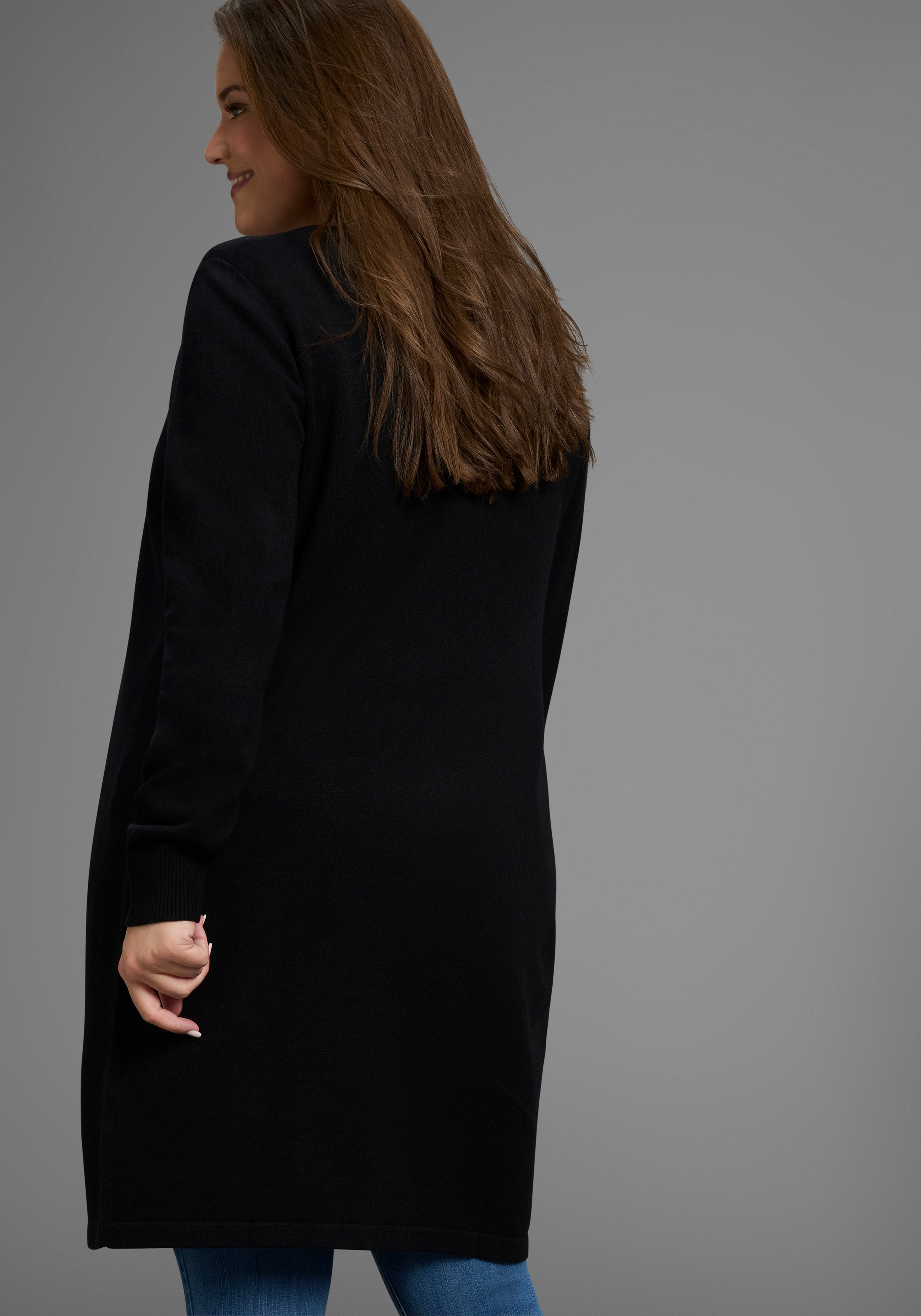 Laura Scott CURVE Longstrickjacke, mit 3/4 Länge - GROSSE GRÖSSEN günstig online kaufen