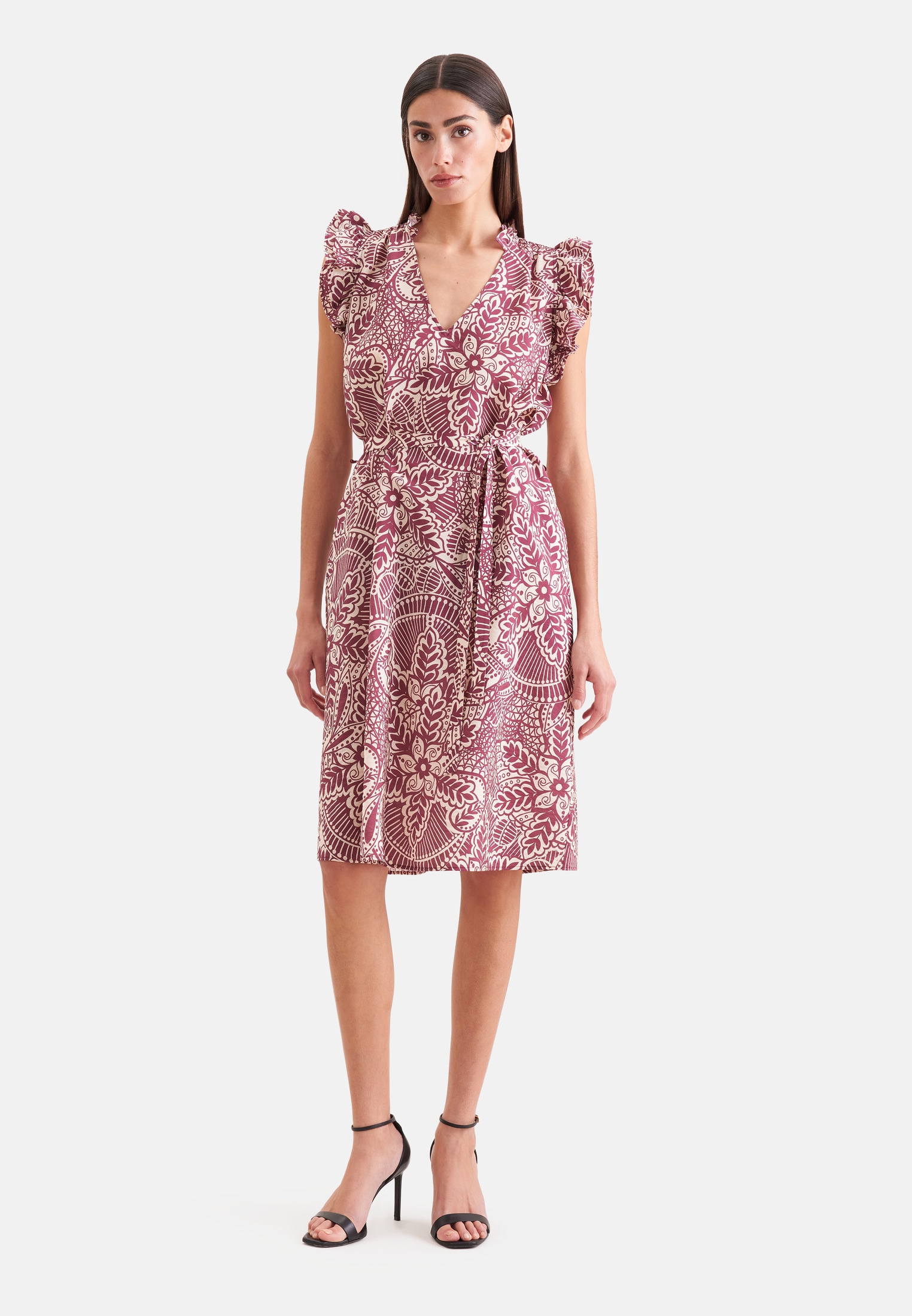 seidensticker Sommerkleid Ohne Arm V-Neck Druck