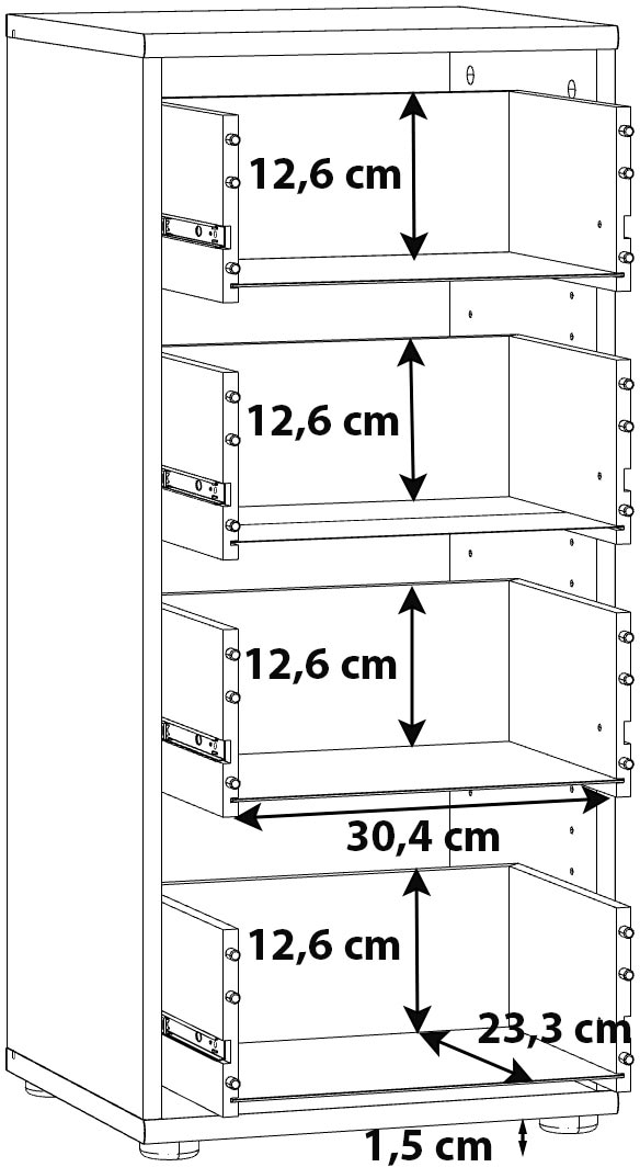 FORTE Kommode »Tempra«, Breite 38,6 cm