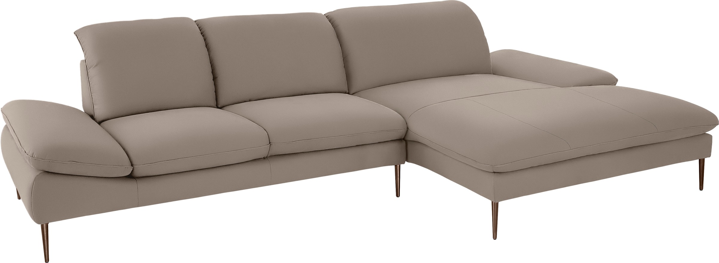 W.SCHILLIG Ecksofa »enjoy&MORE, Designsofa, bequem, elegant und zeitlos, L-Form«, Sitztiefenverstellung, Füße bronze pulverbeschichtet, Breite 340 cm