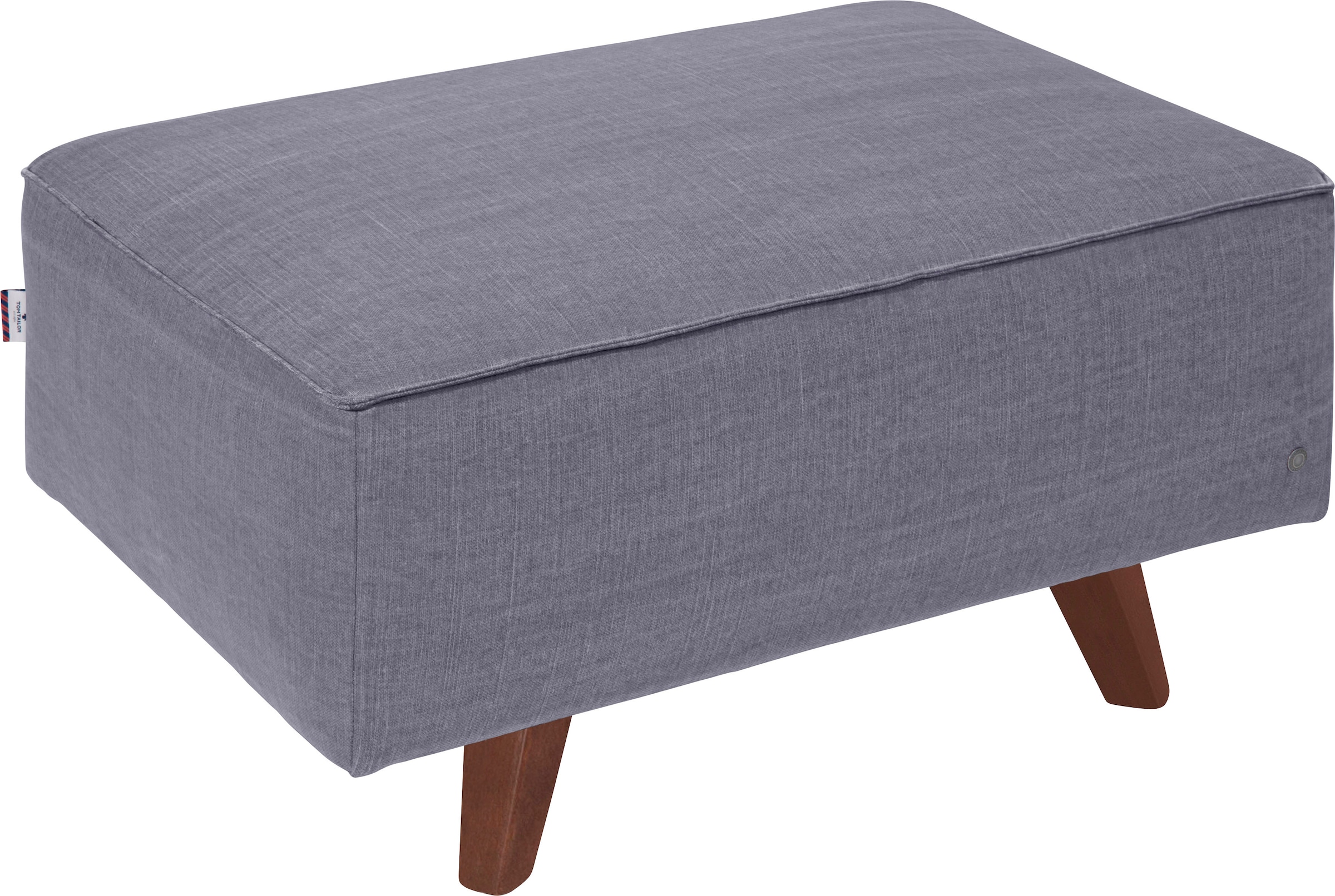 TOM TAILOR HOME Hocker Kedernaht, 85 nussbaumfarben CHIC«, Breite BAUR mit | »NORDIC Füße cm