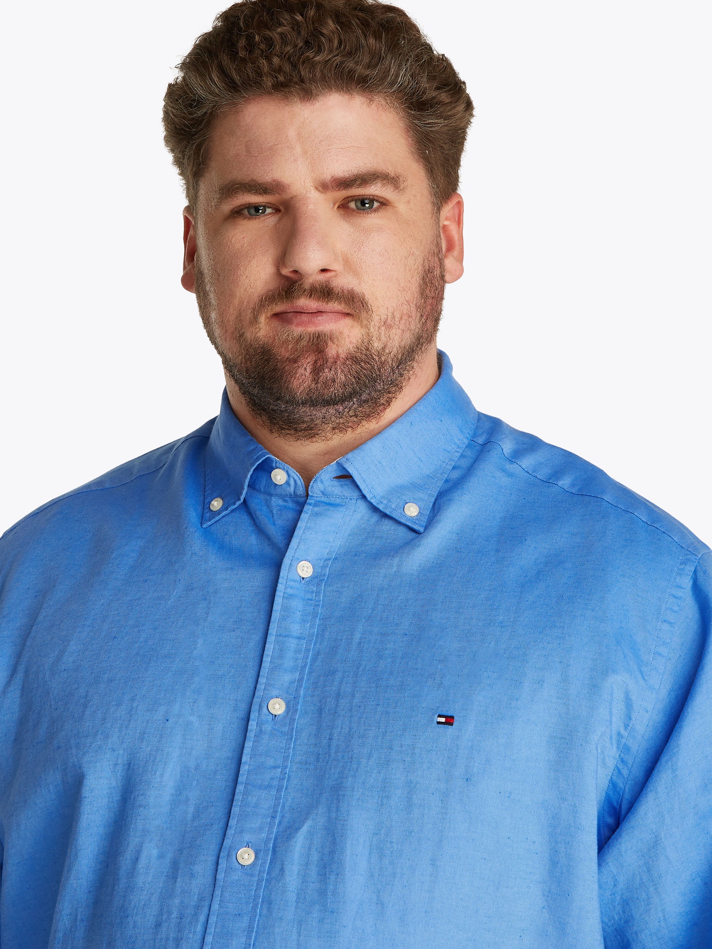 Tommy Hilfiger Big & Tall Langarmhemd "BT-LINEN BLEND SOLID", Große Größen günstig online kaufen