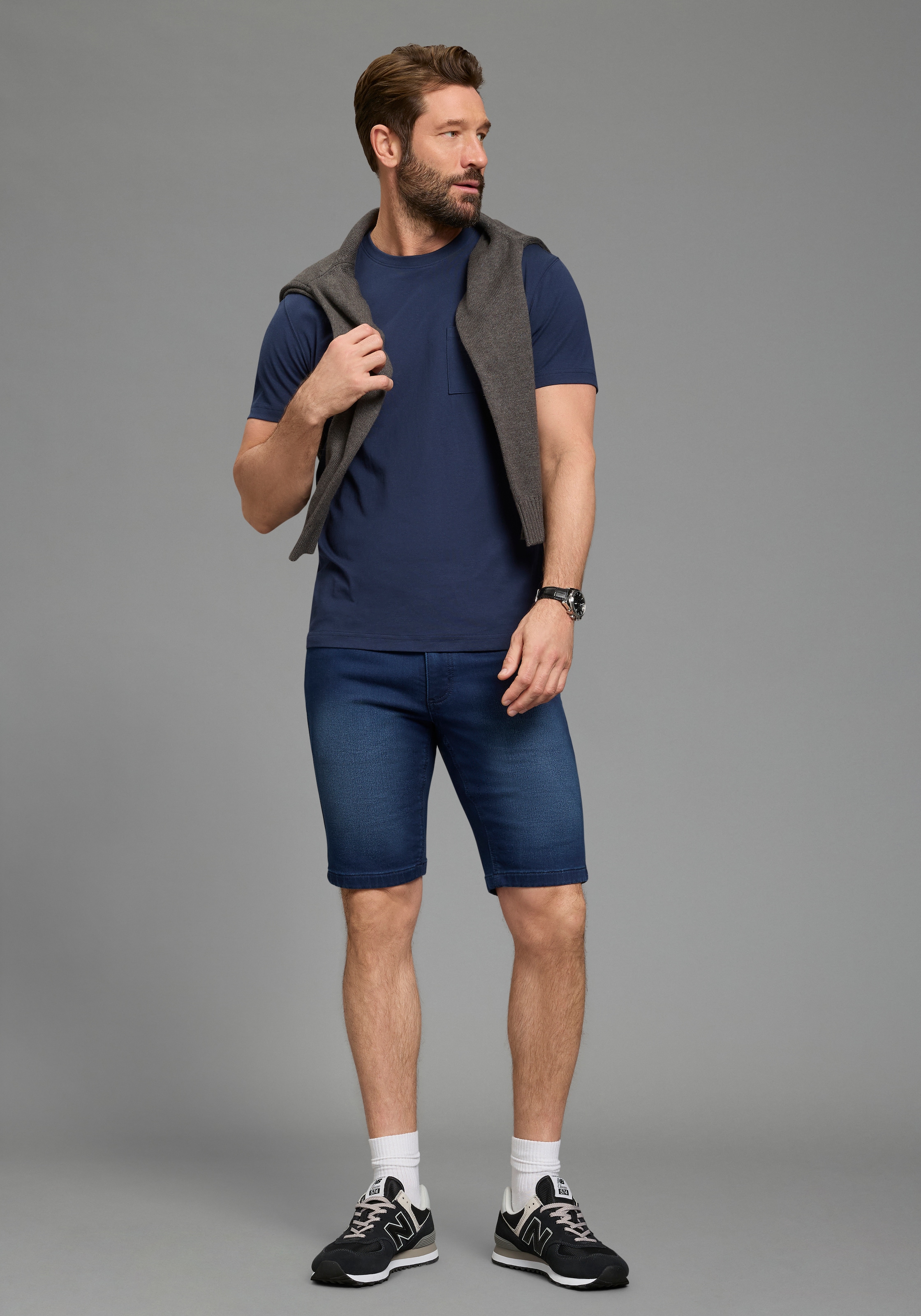 Arizona Jeansshorts gerade geschnittenes Bein, Regular Fit Passform