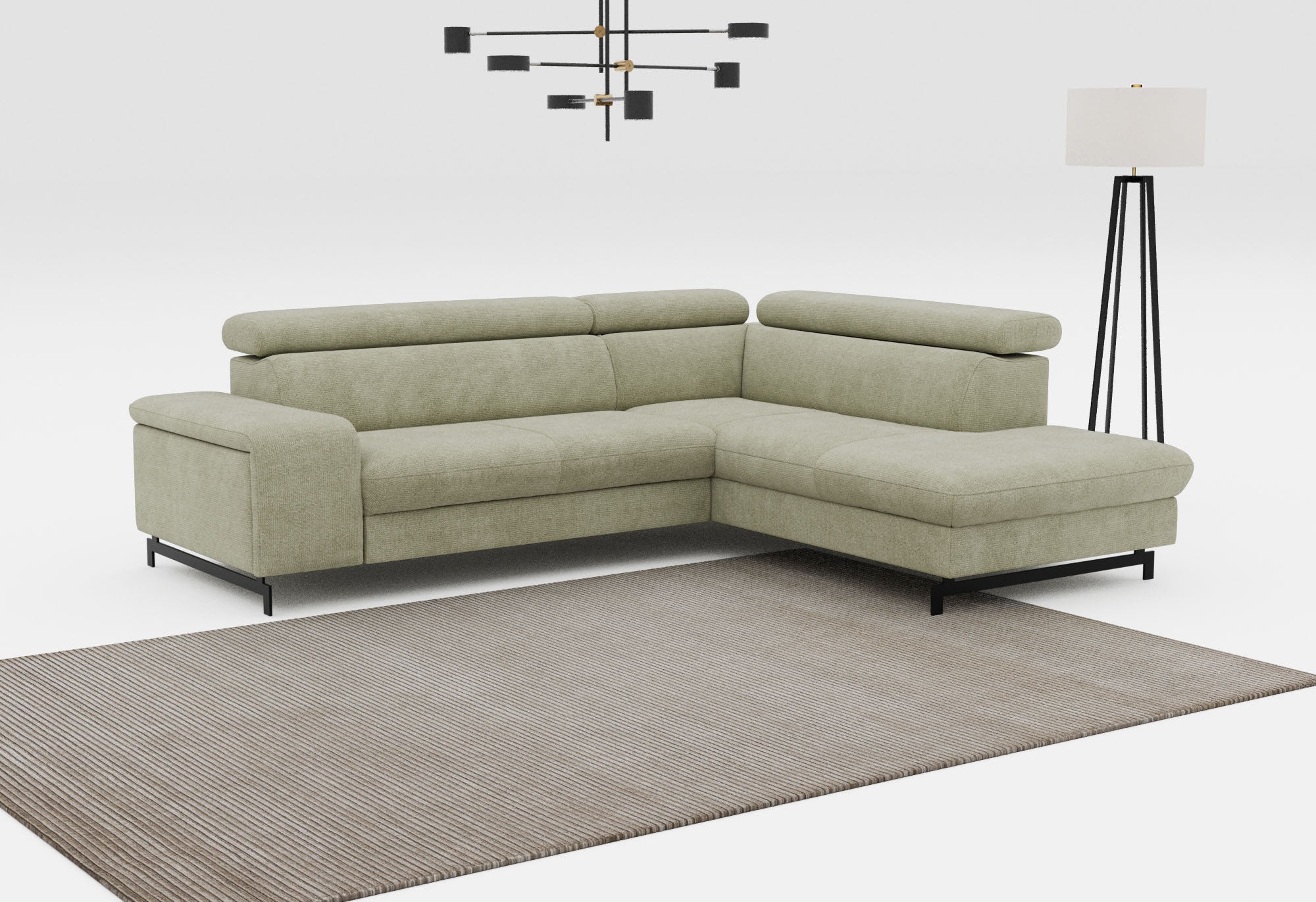 COTTA Ecksofa "Emma L-Form, B: 262 cm" mit Kopfteilverstellung, optional Schlaffunktion & Bettkasten
