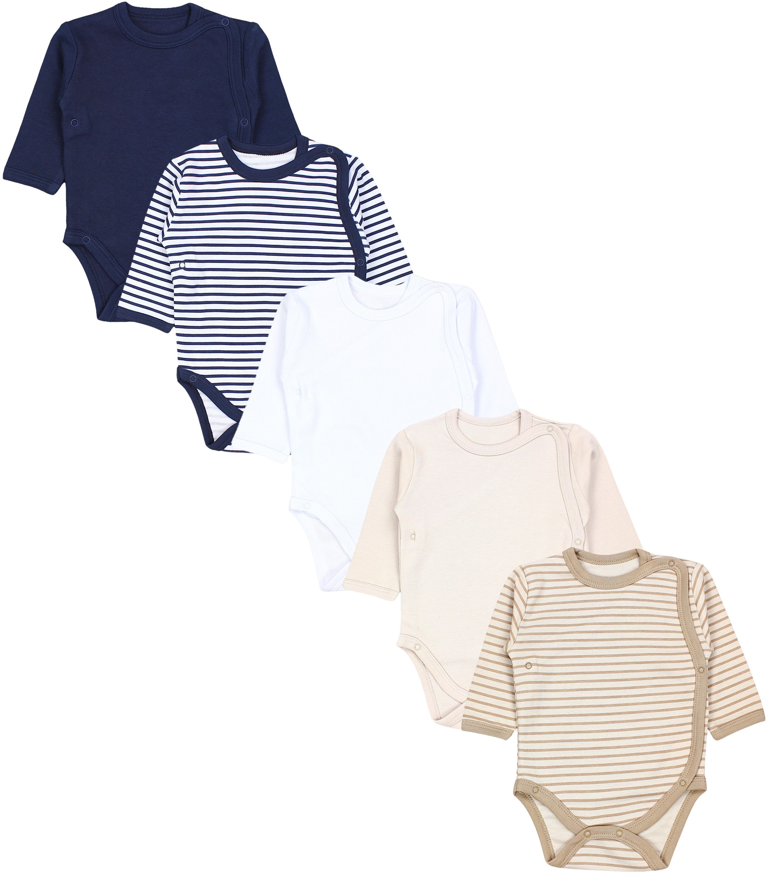 TupTam Langarmwickelbody "Wickelbody Baby Langarm Wickelbody im 5er Set"