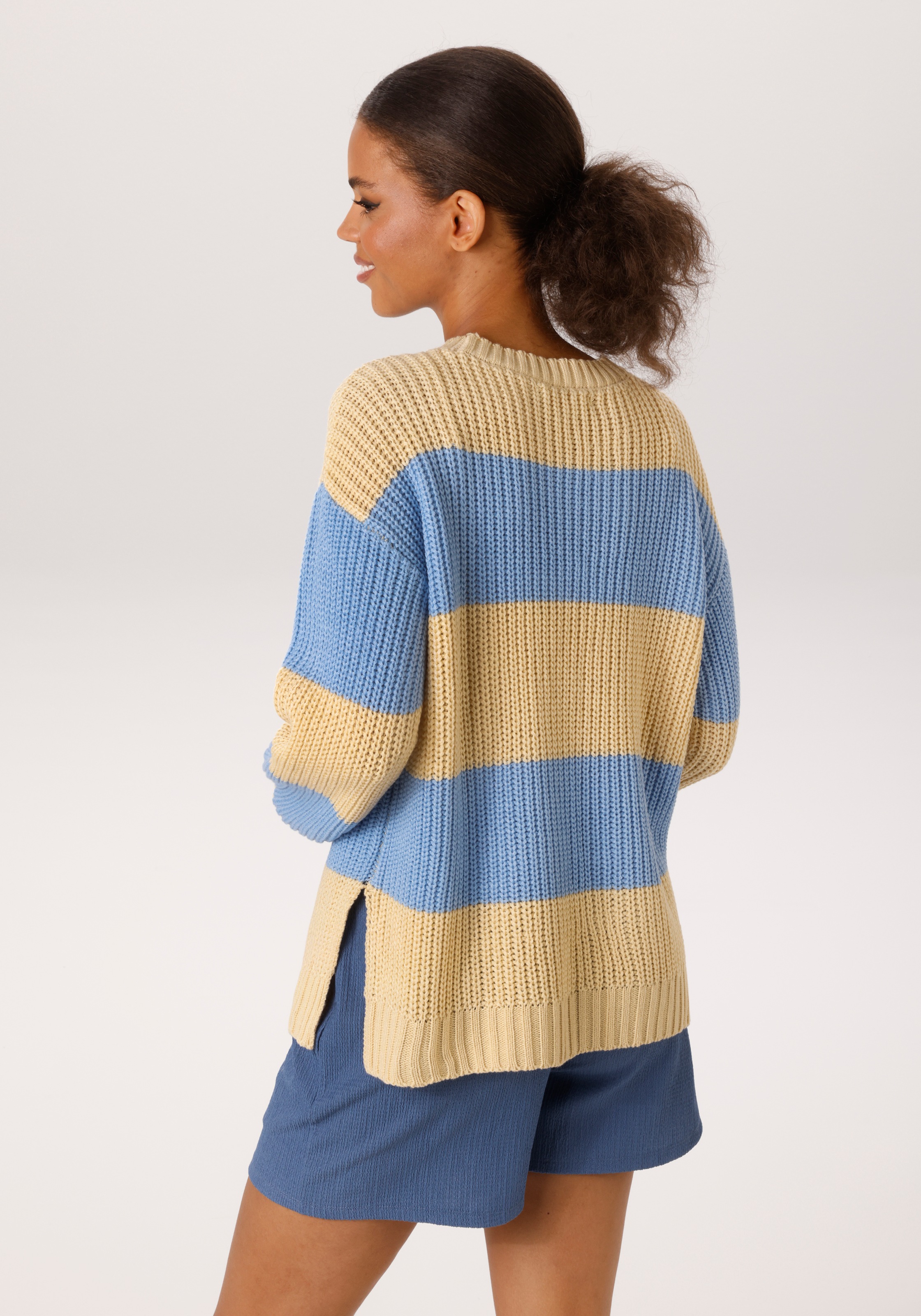 Aniston CASUAL Strickpullover im Colorblocking mit breiten Streifen - NEUE günstig online kaufen