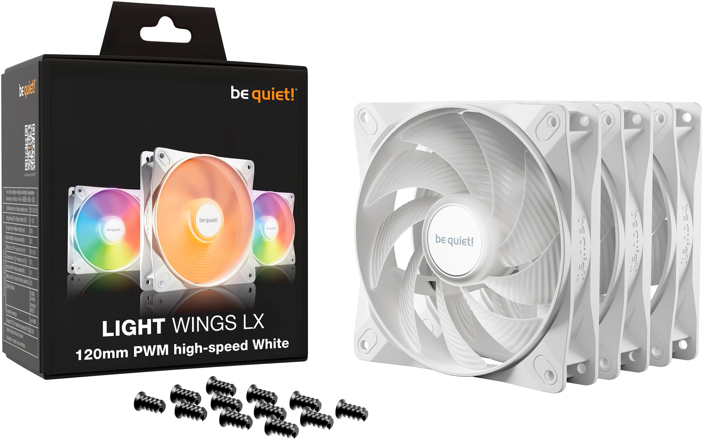 be quiet! Gehäuselüfter »LIGHT WINGS LX 120mm PWM High Speed 3-Pack«, (Packung, 3 St.)