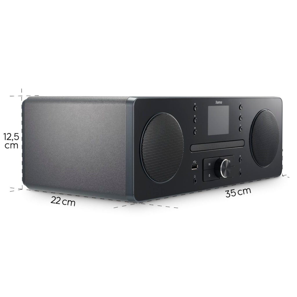 Hama Digitalradio (DAB+) »Digitalradio (Internetradio, Radiowecker, CD-Player, Bluetooth, App)«, (Bluetooth-WLAN Digitalradio (DAB+)-Internetradio 10 W)