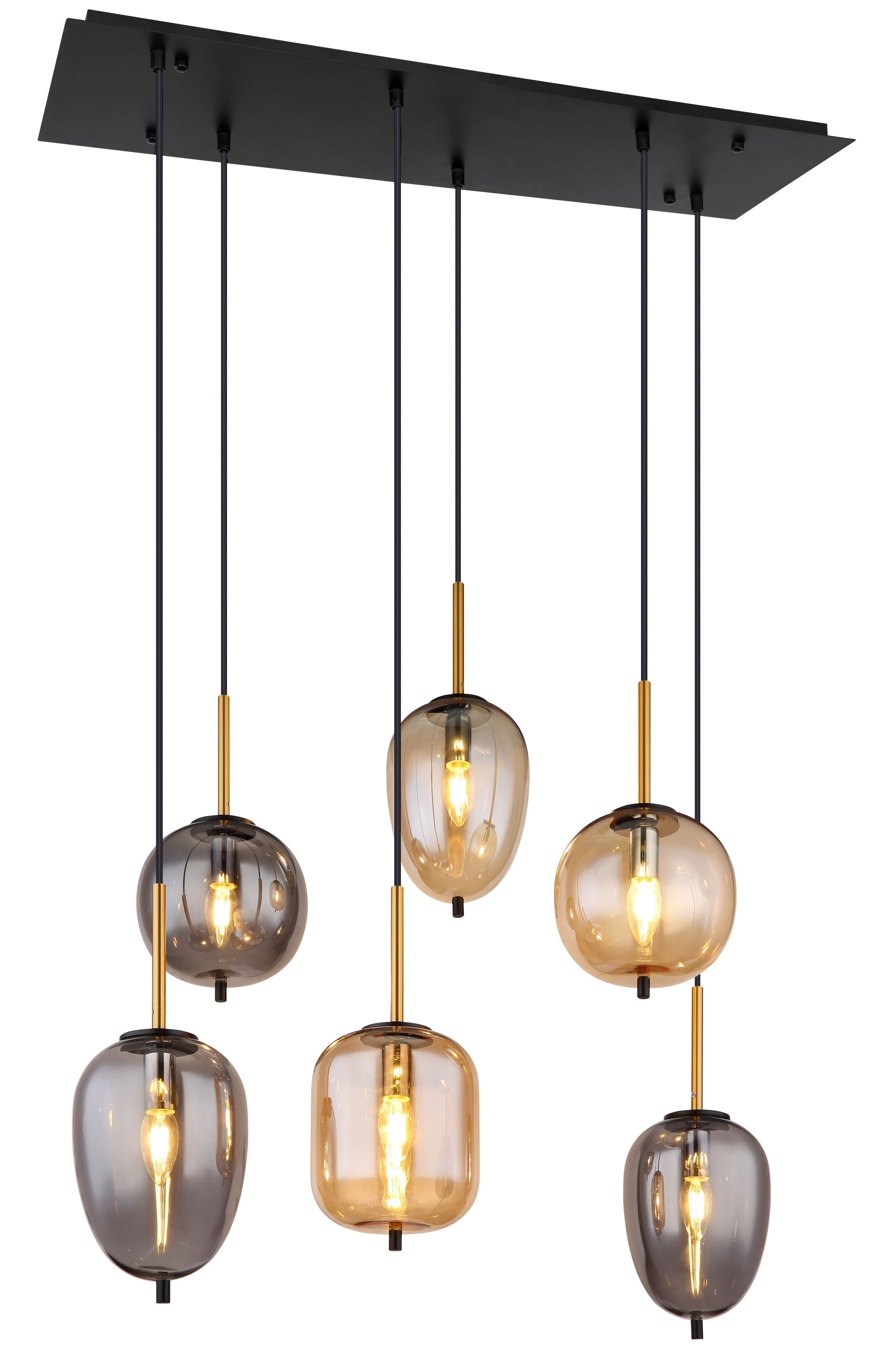 GLOBO LIGHTING Pendelleuchte »BLACKY« E14 1 Stk. Hängelampe, Hängeleuchte, verschiedene Gläser, modern, Essbereich
