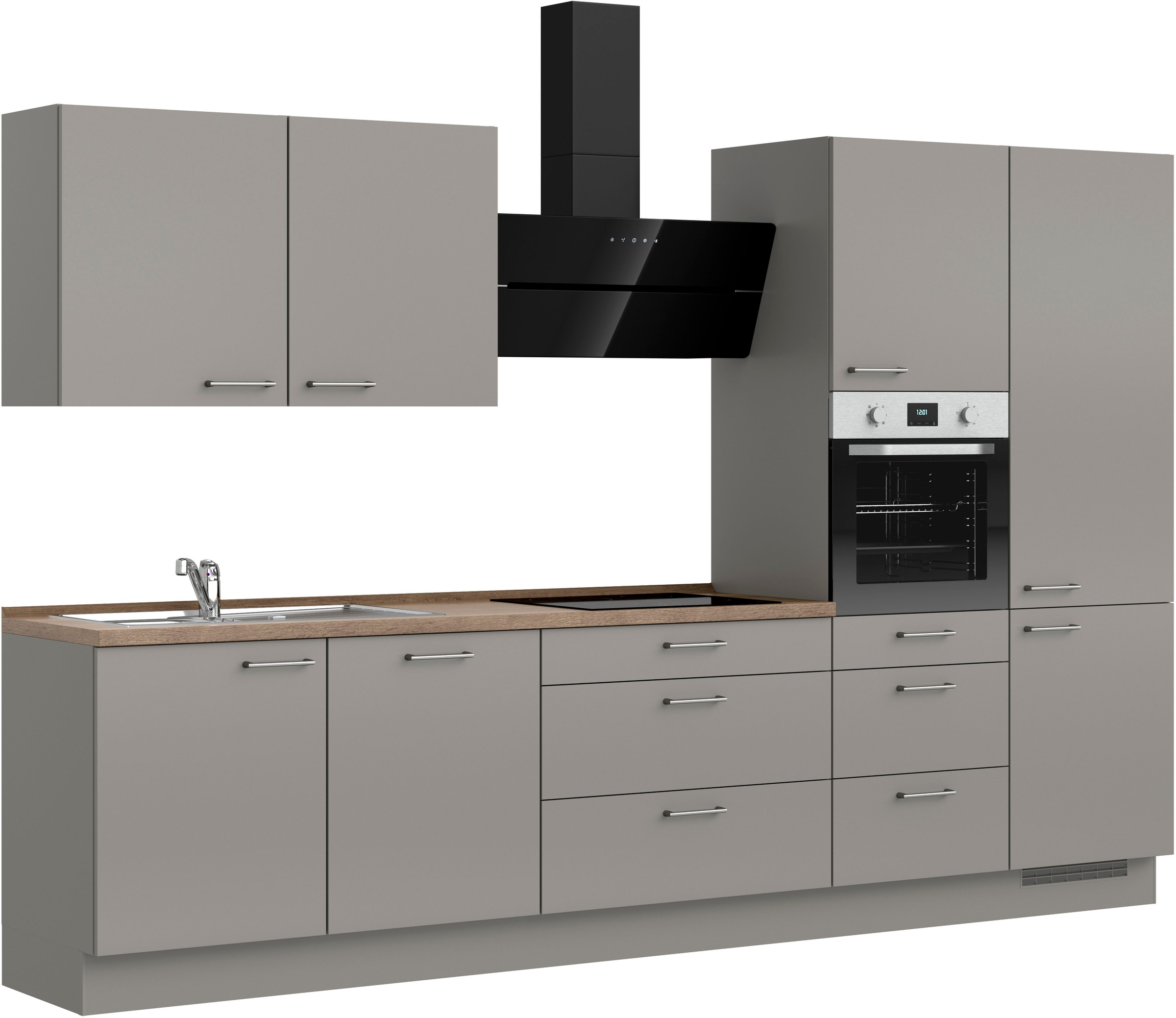 Thumbnail - nobilia Küchenzeile ""Laser II", Ausrichtung wählbar, Breite 330 cm" vormontiert, wahlw. mit unterschiedlichen E-Geräten...