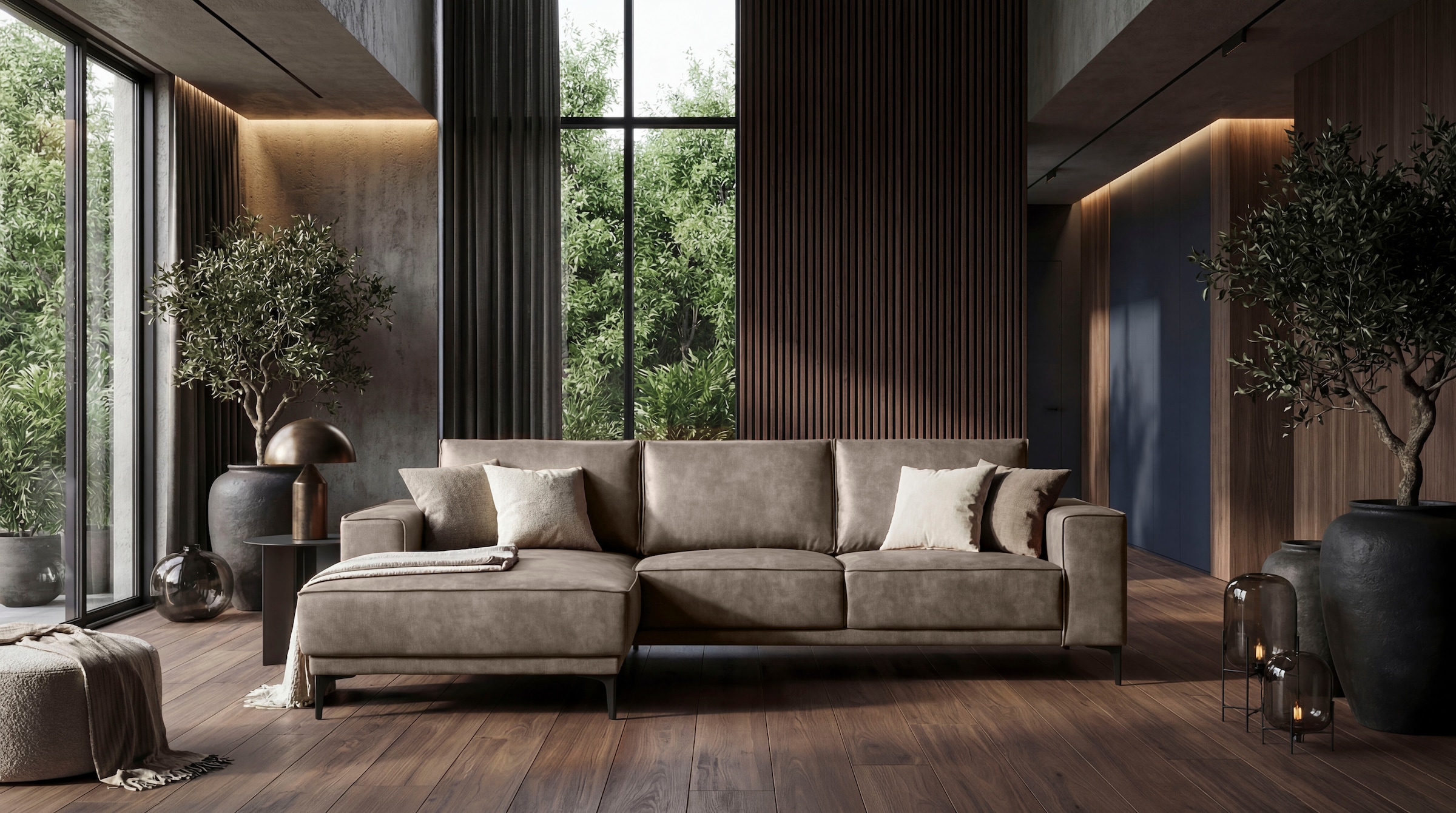 OTTO home Ecksofa "Polsterecke Oland, Struktur, Flachgewebe, Luxus-Microfas günstig online kaufen