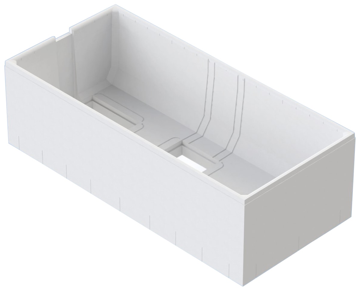 OTTOFOND Badewanne »Cubic«, (Komplett-Set, 3 tlg.), mit Wannenträger und Ablaufgarnitur
