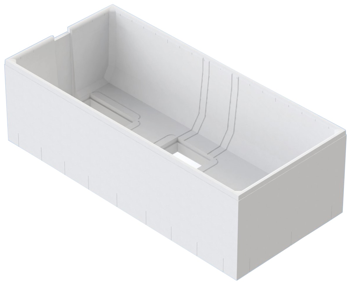 OTTOFOND Badewanne »Cubic«, (Komplett-Set, 3 tlg.), mit Wannenträger und Ablaufgarnitur