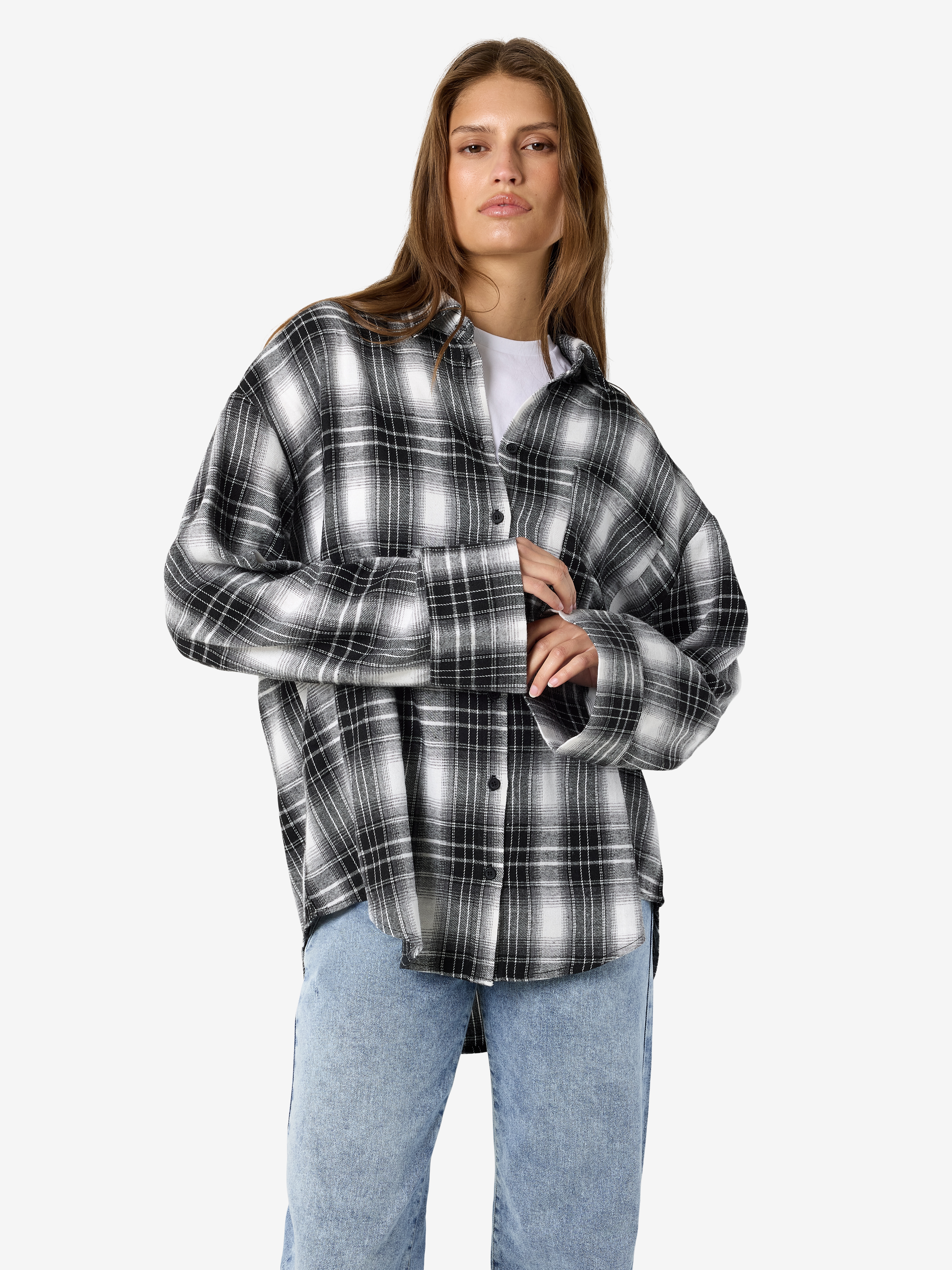 Noisy may Karobluse "NMZOE L/S CHECK SHIRT WVN NOOS" Baumwollmischung