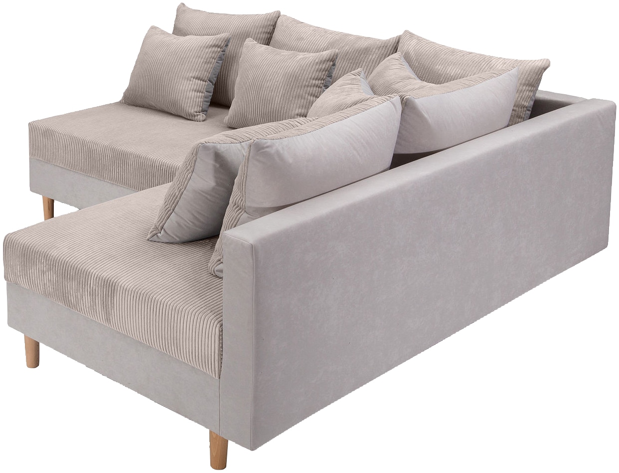 COLLECTION AB Ecksofa »L-Form«, Ecksofa,Ottomane rechte Seite montierbar,Komfortablen bonnelfederkern