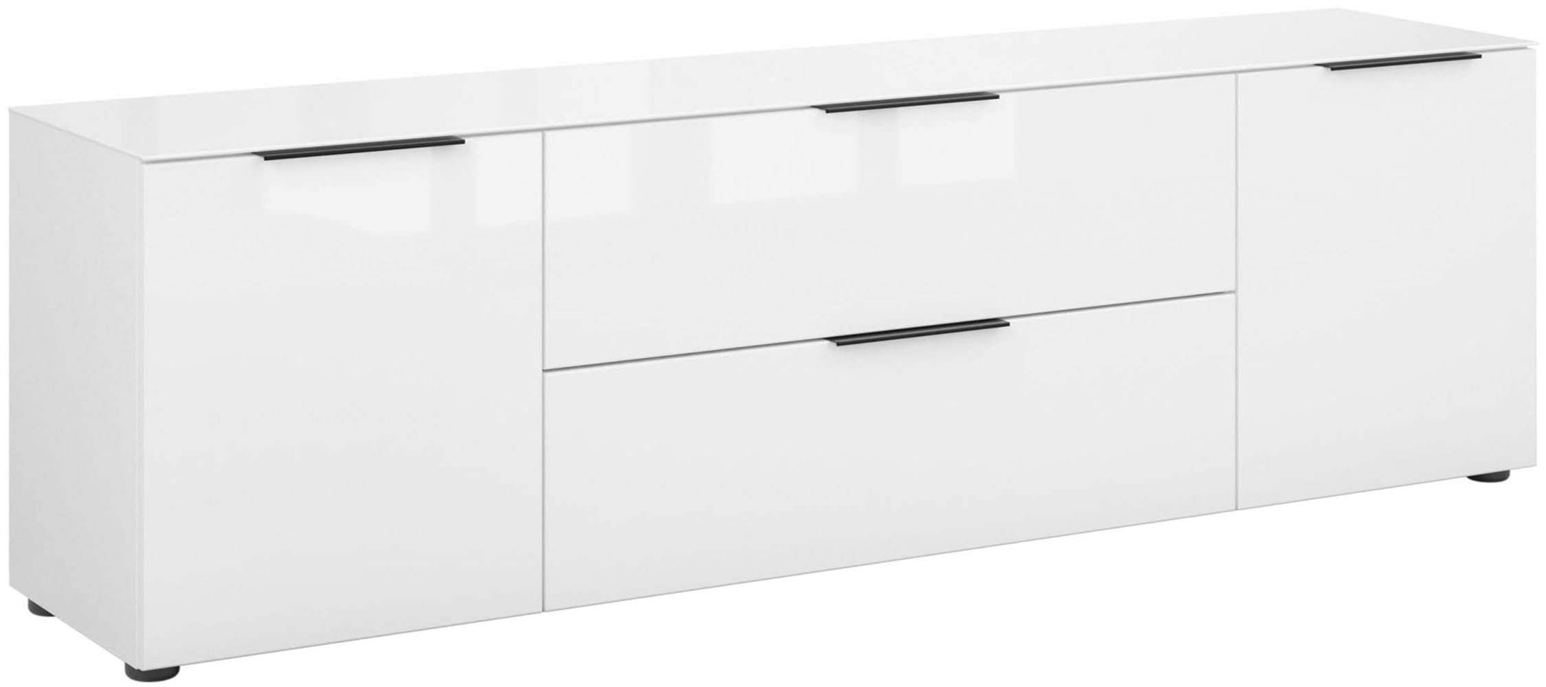 Manjana Möbel Lowboard »Lowboard mit Chrom oder Schwarz matten Metallgriffen«
