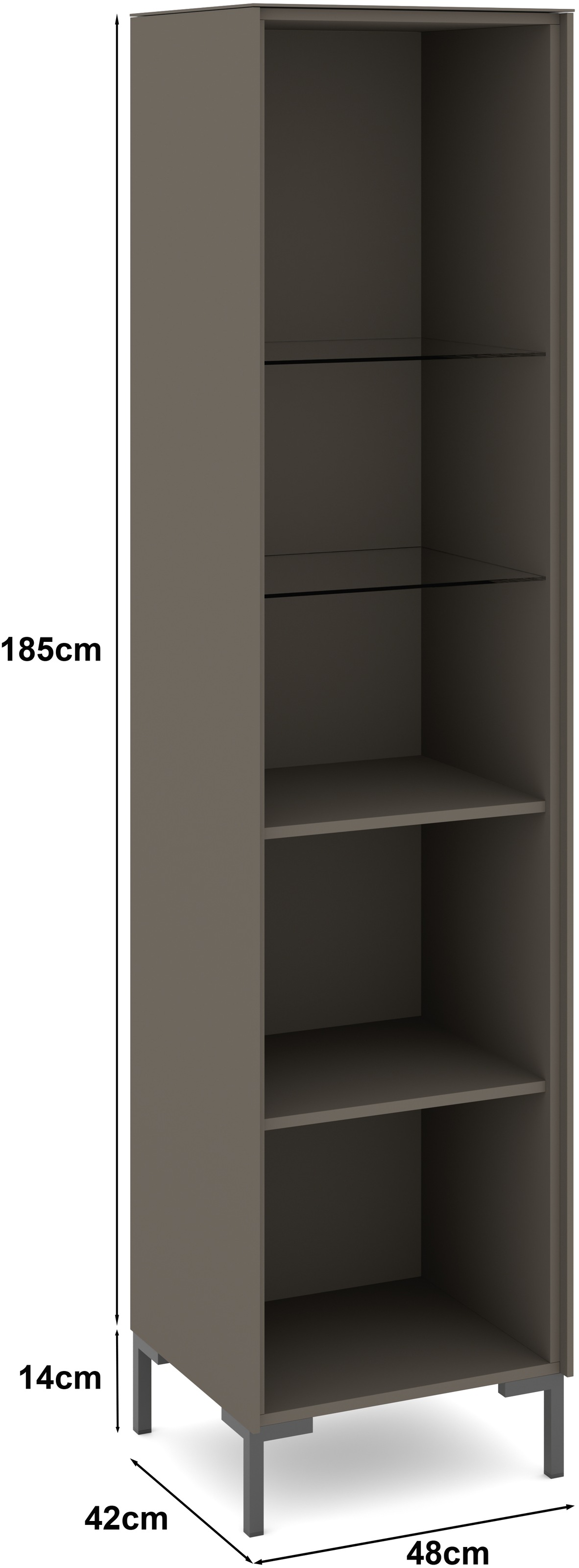 set one by Musterring Standvitrine »Reno« 1 Stk. tlg. Mit Winkelfuß in diversen Farben, 199 cm Höhe & Farbauswahl