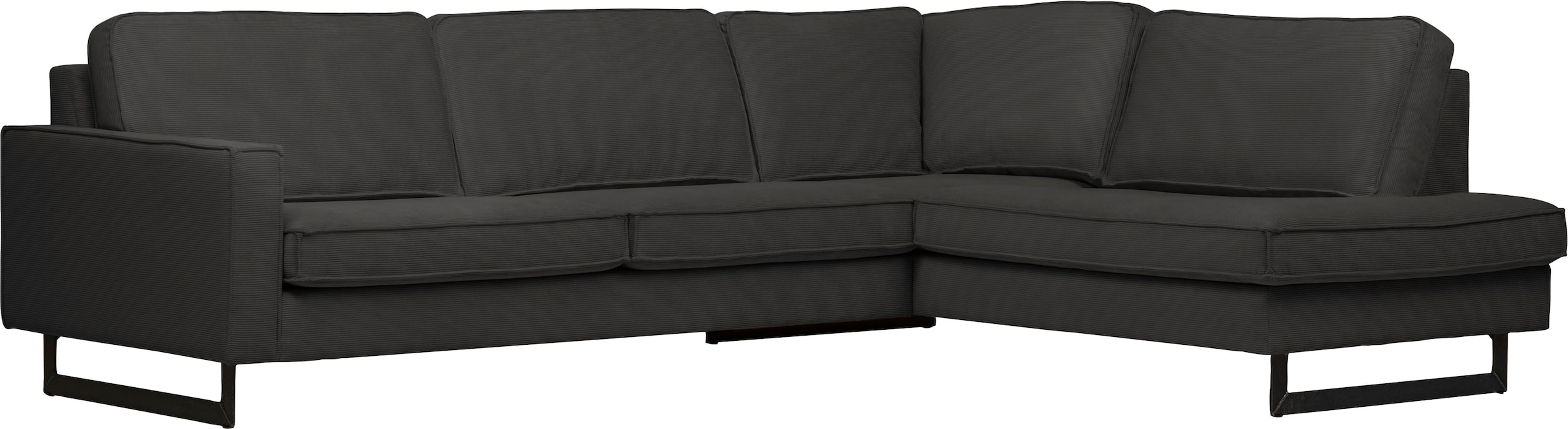 Places of Style Ecksofa »Pinto, 290 cm, Ottomane links / rechts«, Cord, Feincord, Luxus-Microfaser Leder und Chenille