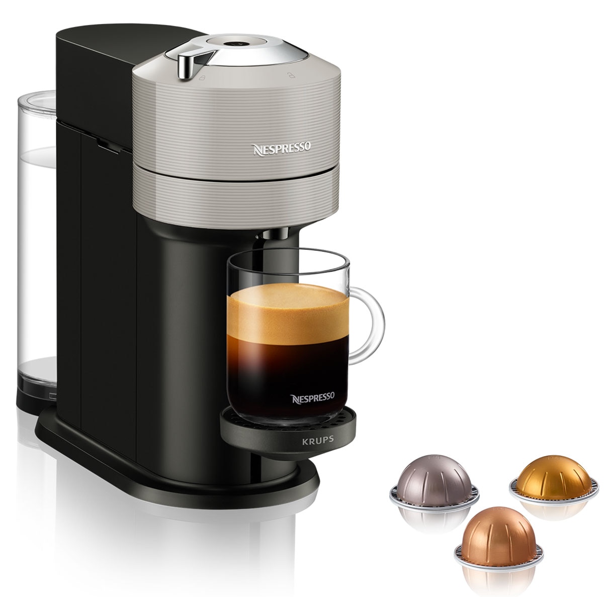 Nespresso Kapselmaschine »Vertuo Next Basic XN910B von Krups«, 54 % aus recyceltem Kunststoff,...