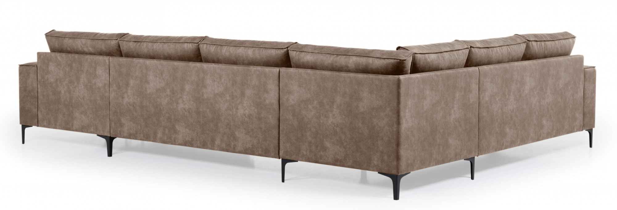 Places of Style Wohnlandschaft »XXL Sofa Oland, Struktur, Flachgewebe, Luxus-Microfaser, Boucle«, U-Form, 342 cm, Wellenunterfederung, Skandi-Design, Metallfüße