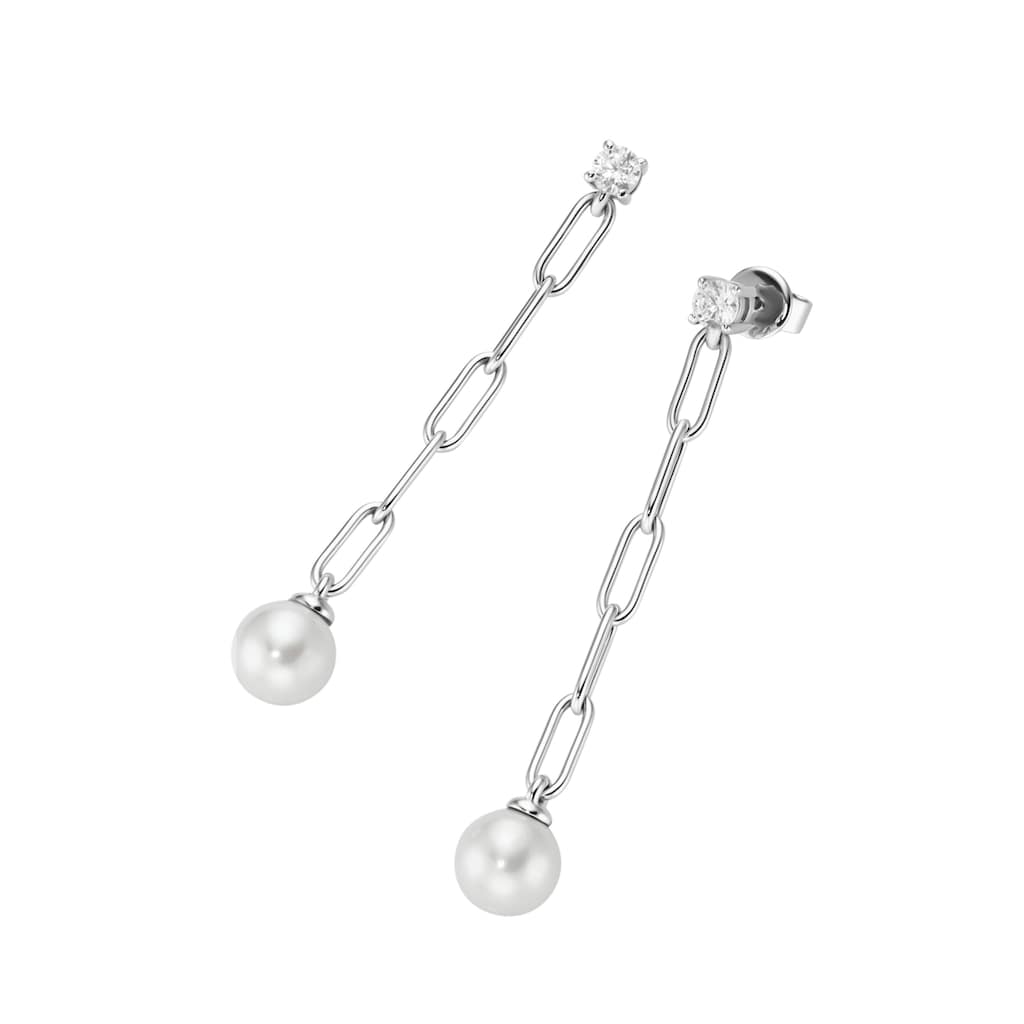GIORGIO MARTELLO MILANO Paar Ohrhänger »mit Zirkonia und Muschelkern-Perlen Silber 925« GIORGIO MARTELLO MILANO Paar Ohrhänger »mit Zirkonia und Muschelkern-Perlen Silber 925«