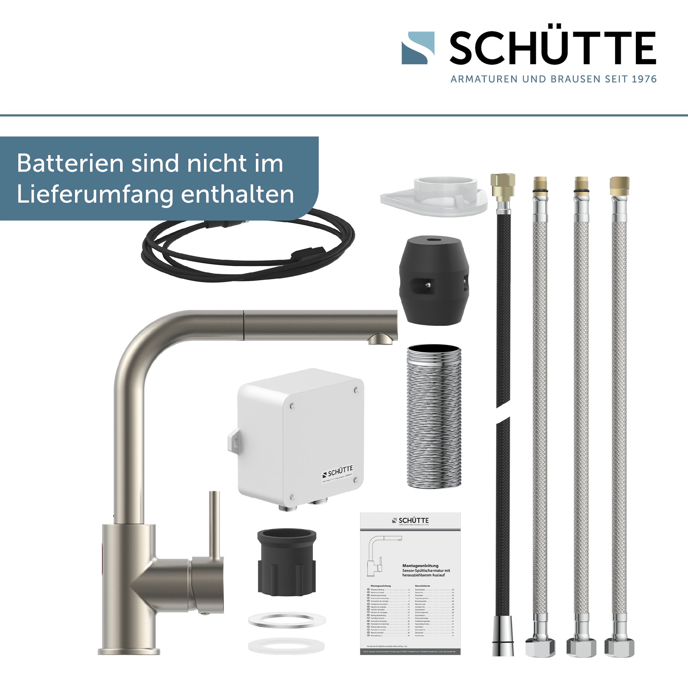 Schütte Spültischarmatur »VITAL«, (1 St.), Infrarottechnologie/Cold-Start-Fkt./360° schwenkbar /Eco-Click-Fkt.