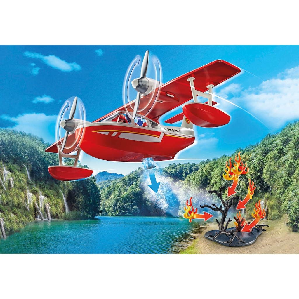Playmobil® Konstruktions-Spielset »Feuerwehrflugzeug mit Löschfunktion (71463), Action Heroes«, (34 St.)